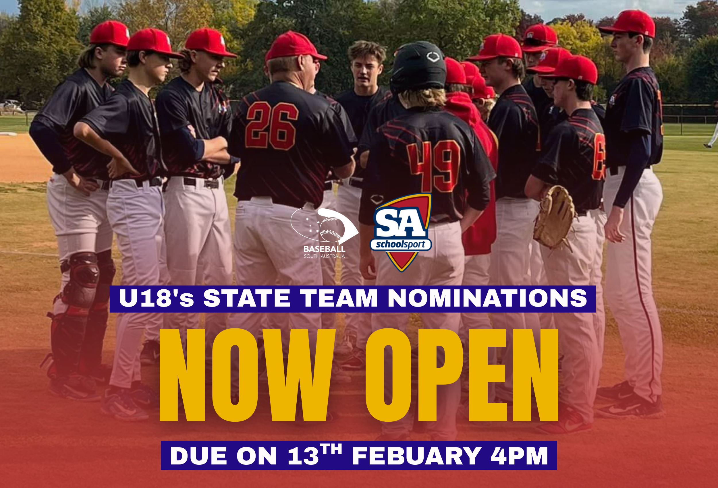 School Sport Nationals: U18’s Baseball State Team 2026 Nominations Open