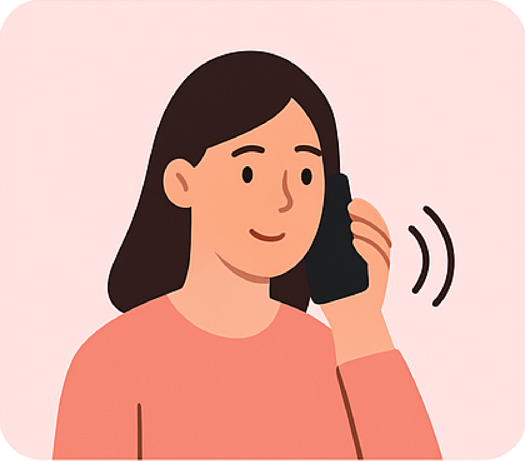 Illustration einer Frau, die telefoniert.