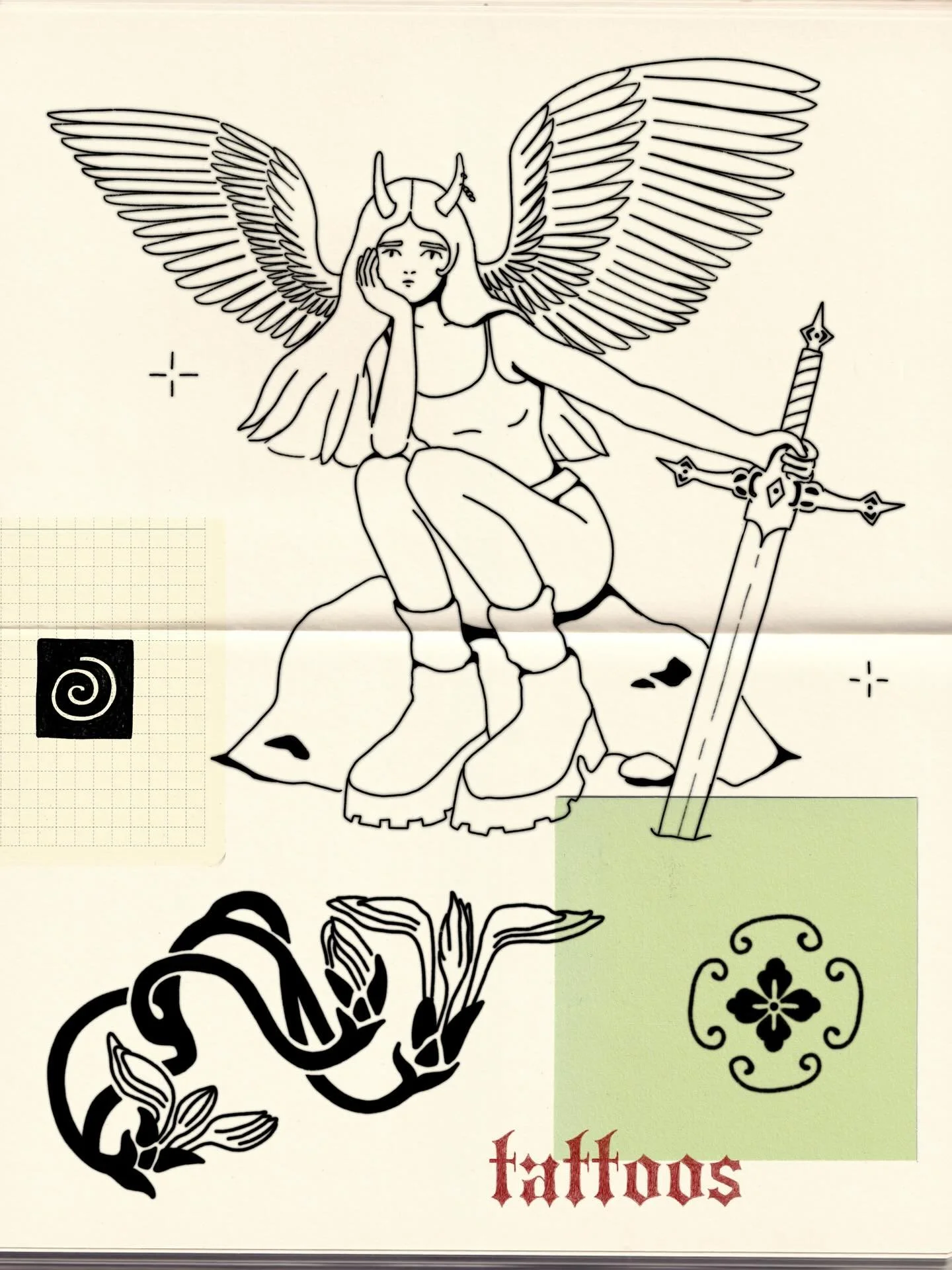 booking may! 🌀 

I had so much fun drawing these!! I just opened up a bunch of dates for may, including evenings &amp; weekends! message me or check out my self booking calendar to make an appointment :~) any flash posted previously is fair game and