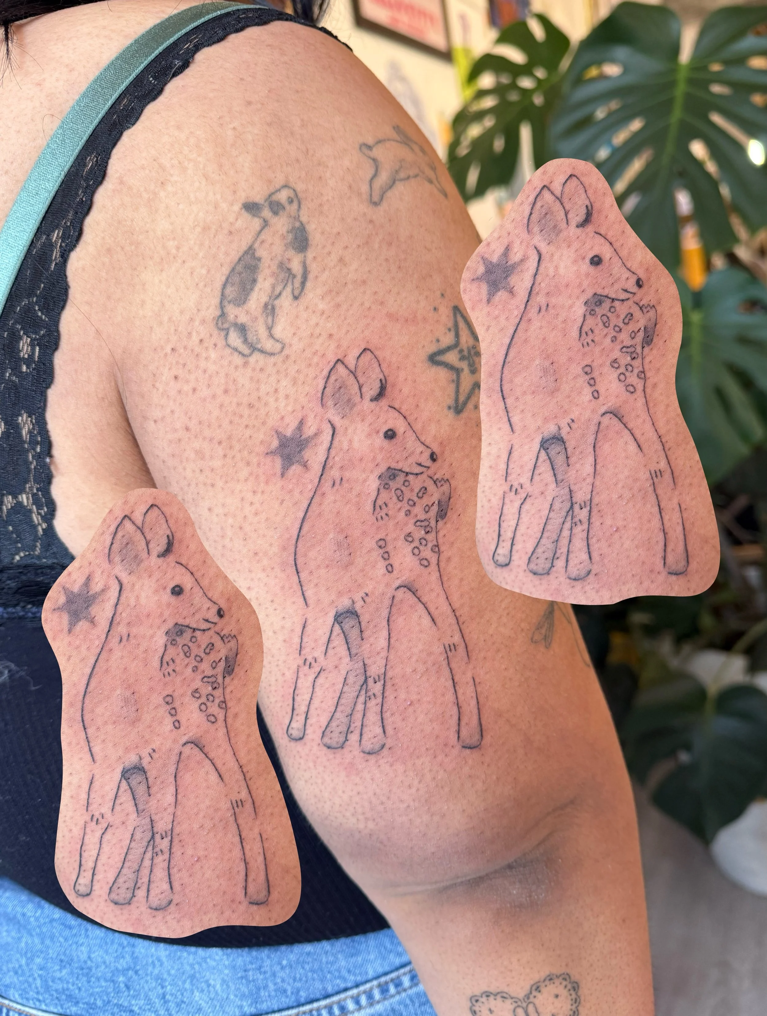 sooo pleased with this fawn :,) some tattoos are so fun it really just feels like drawing in my sketchbook or something. thanks emely! 💗

dm me to get a new tattoo 🫵🏼