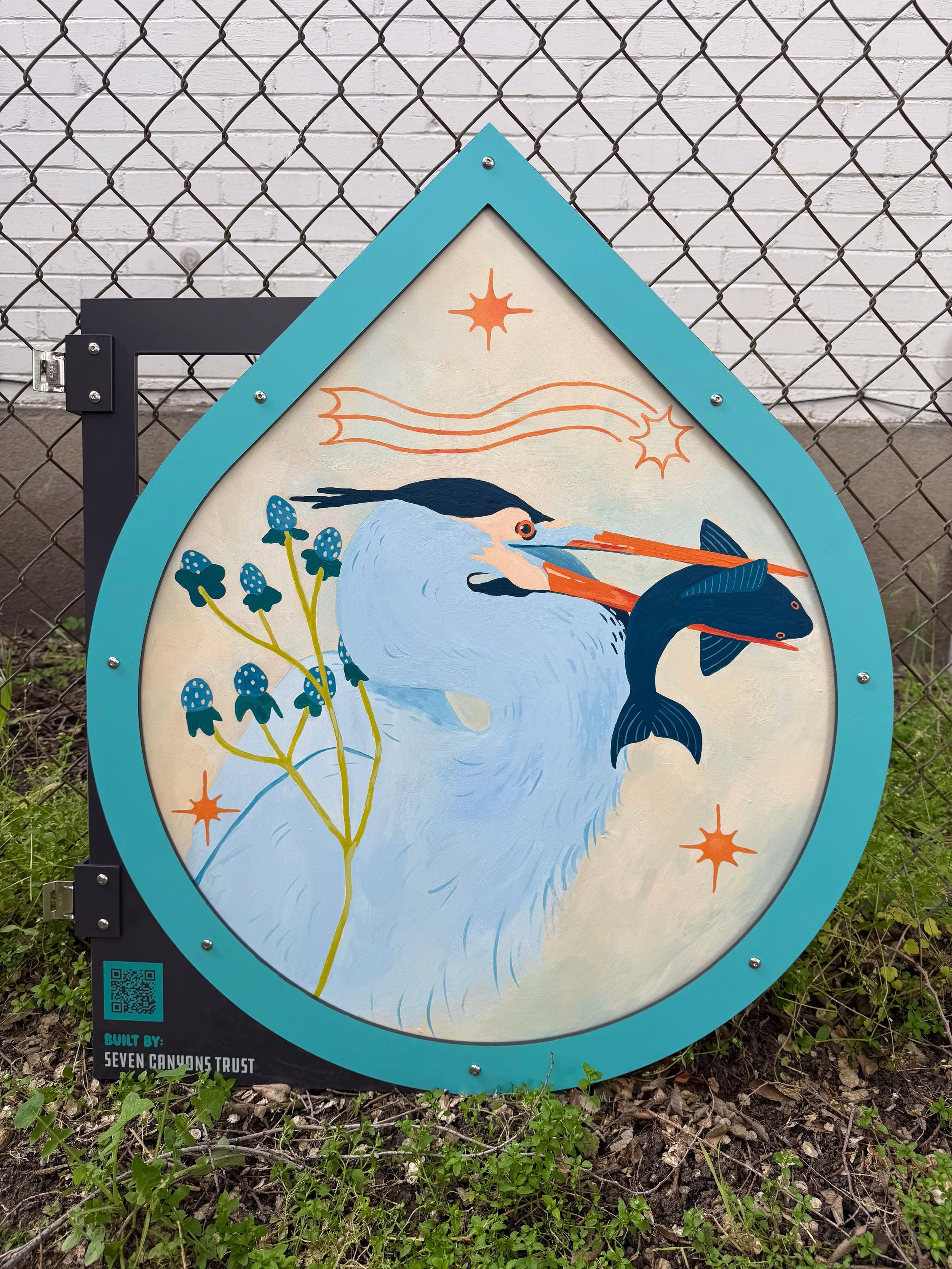 My water droplet for @sevencanyonstrust Hidden Waters installation along the Folsom Trail! 💧 Seven Canyons Trust is working to restore buried creeks in the Salt Lake Valley :0 

You can go see it (&amp; 5 other water drops from amazing local artists