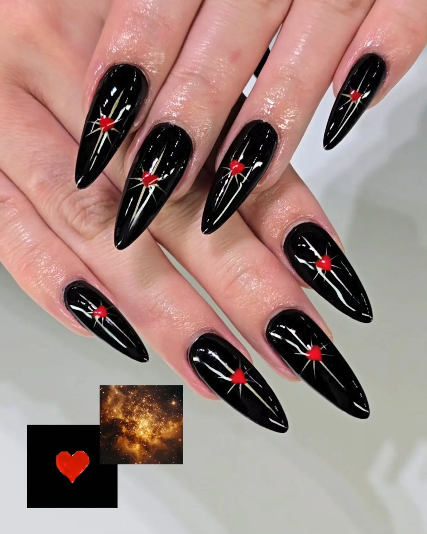 Love, but make it dark ✨🖤.

#yycnailsalon #yycnailart #valentinenails #valentinenailart #yycnailtech