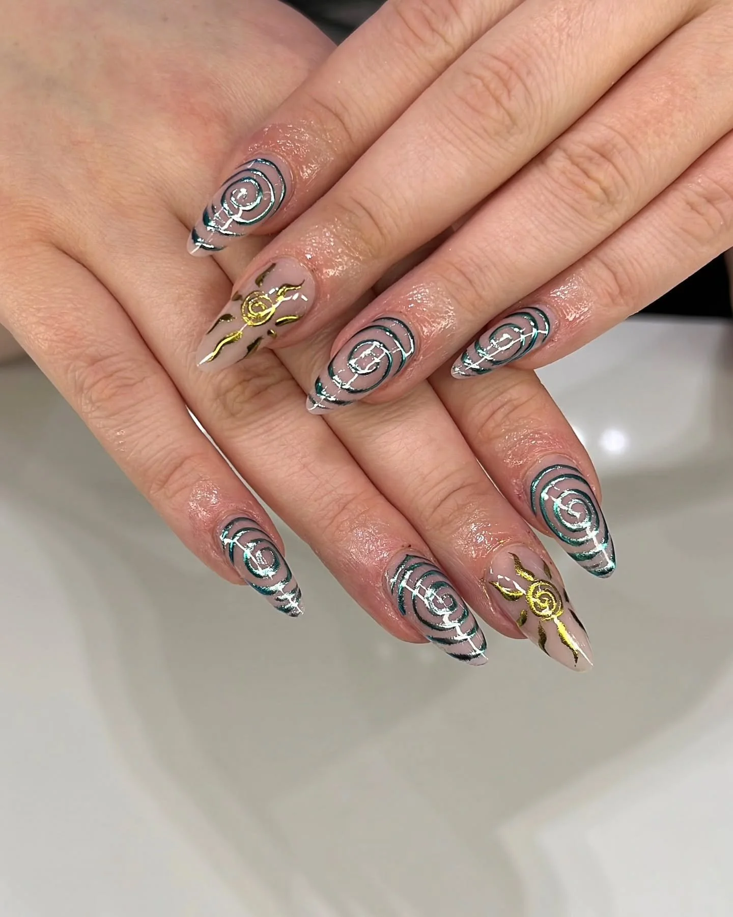 Hypnotizing nails only 💫✨

📍 Jade Nail Bar / 729 1 Ave NE, Calgary, AB, T2E 0B8
📞 (403) 969-9263
🌐 Jadenailbaryyc.ca

#yycnailsalon #yycnails #yycnailart #nails #nailart