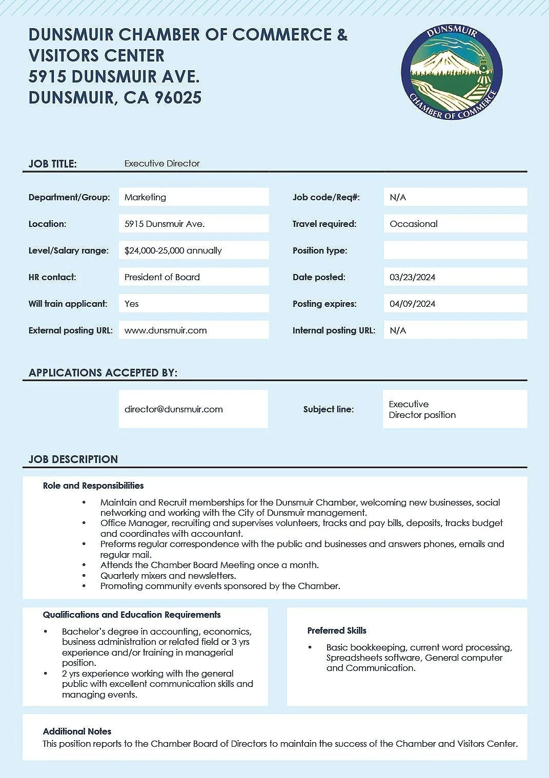 Dunsmuir Chamber of Commerce