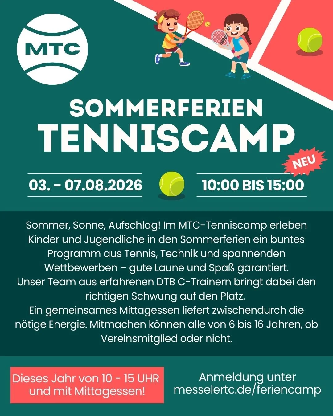 Sommerferien-Tenniscamp 2026