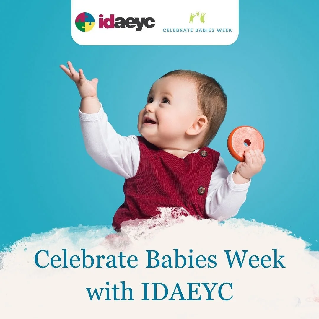 Celebrate Babies Week by learning about when babies are ready to try solid foods! Start by adding one new soft food at a time after about 6 months and enjoy exploring this big step with your little one!! 🥣😋 #celebratebabiesweek #idahoaeyc