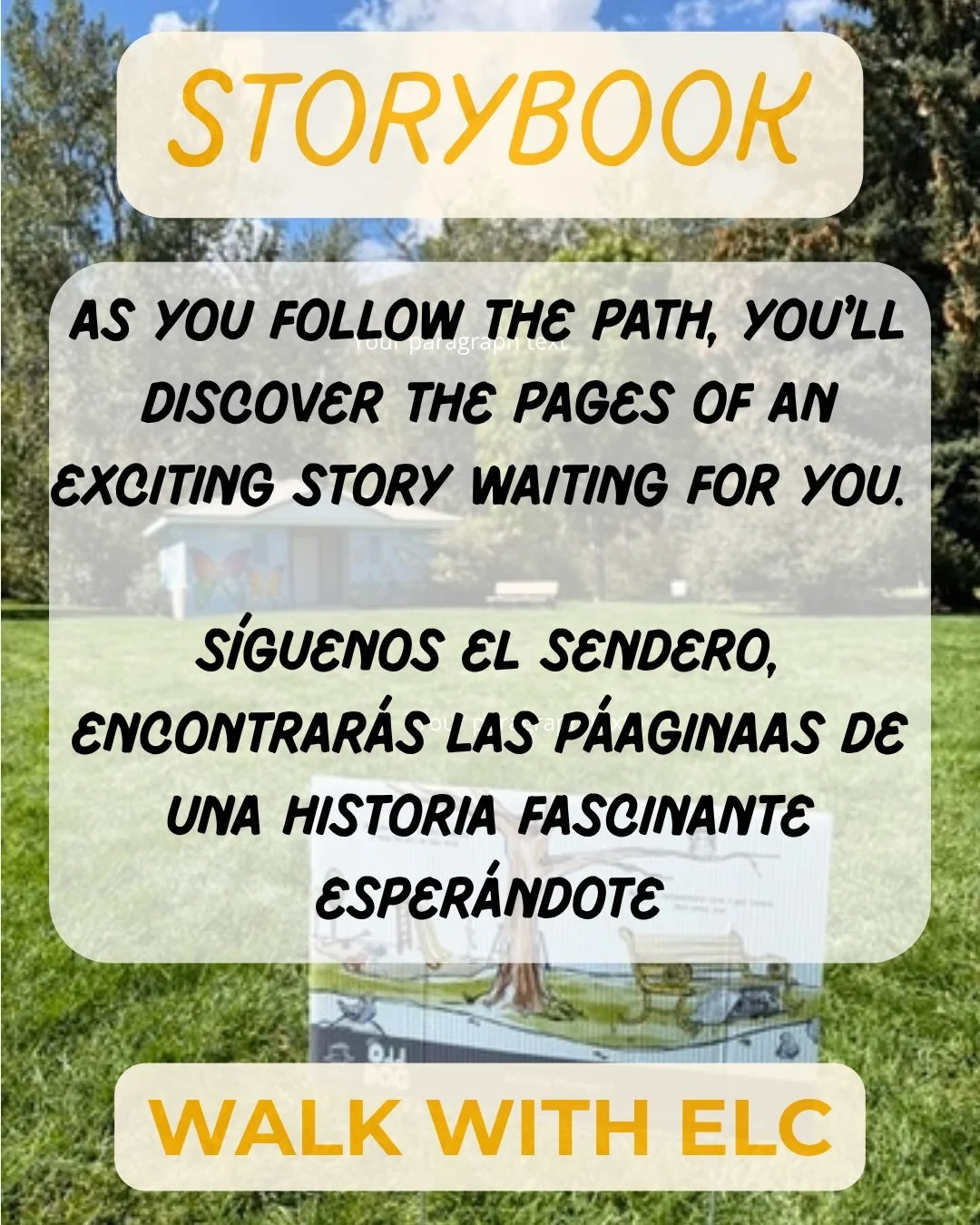 We are excited to feature two children&rsquo;s books at our local parks. Follow the path and read along. You will find a fun activity at the bottom of each sign to bring the story to life. We hope these storywalks give another opportunity to read wit