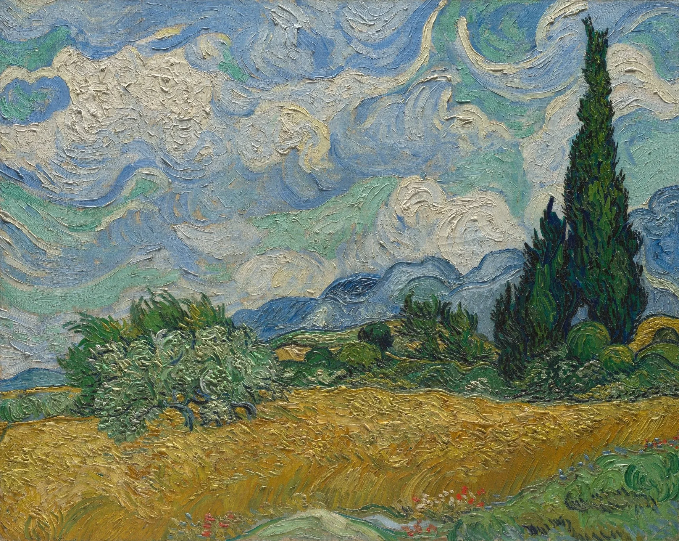 Vincent van Gogh, Wheat Field with Cypresses, The Met