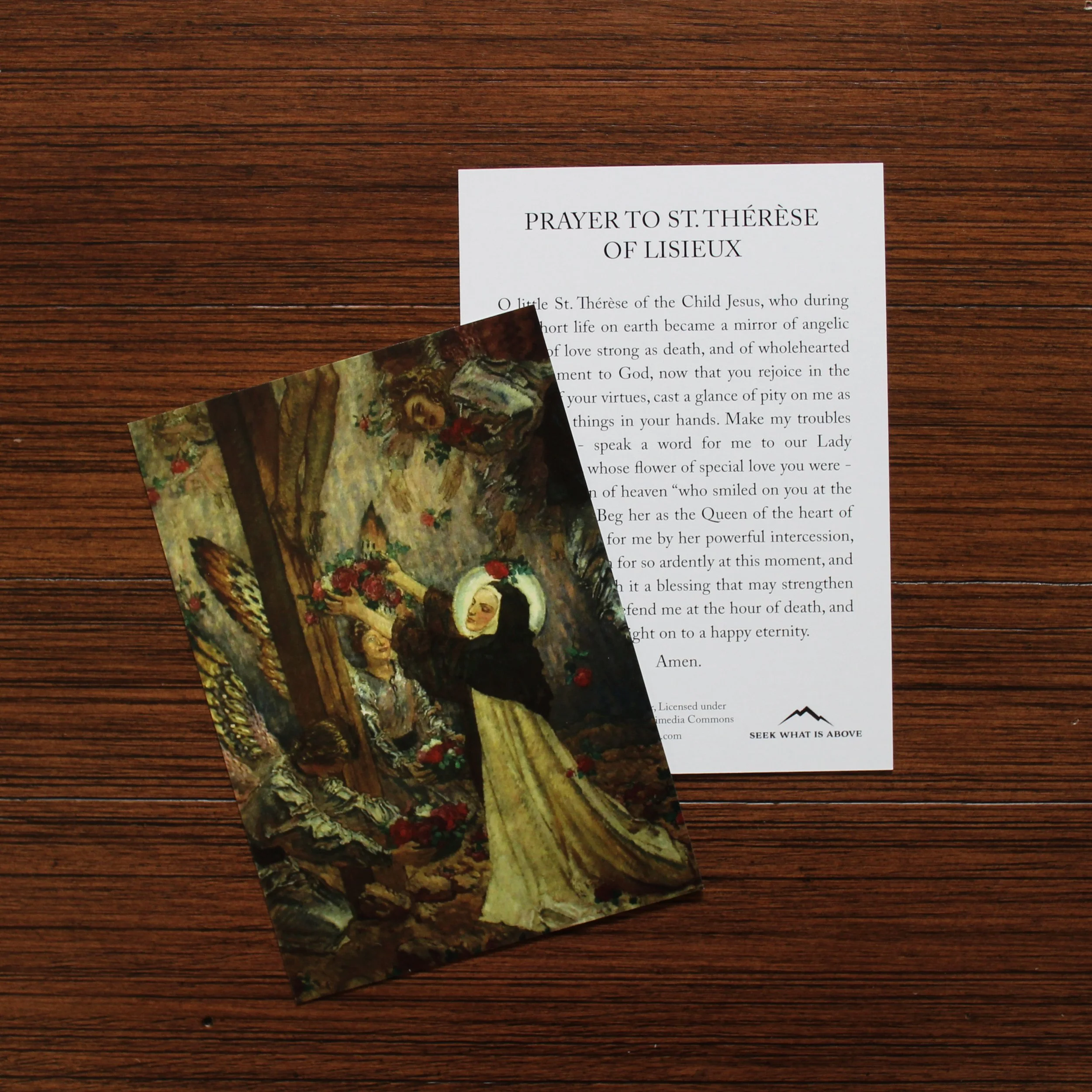 Prayer to St. Thérèse of Lisieux Catholic prayer card