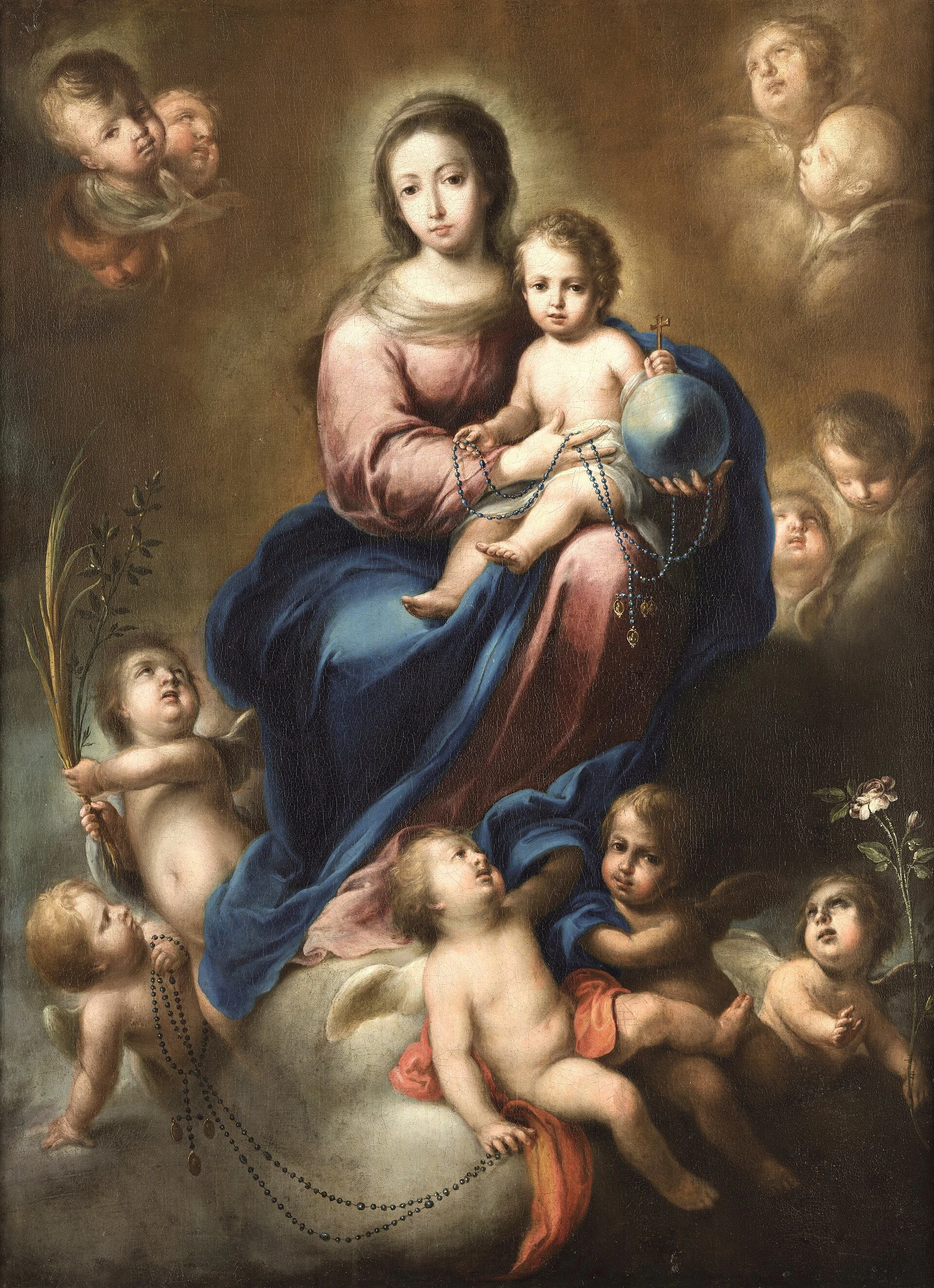 Virgin of the Rosary painting by Domingo Martínez