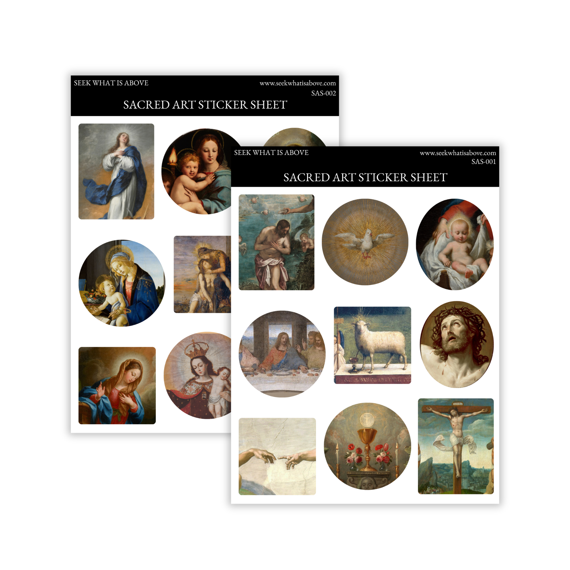 Vinyl waterproof Catholic sticker sheet