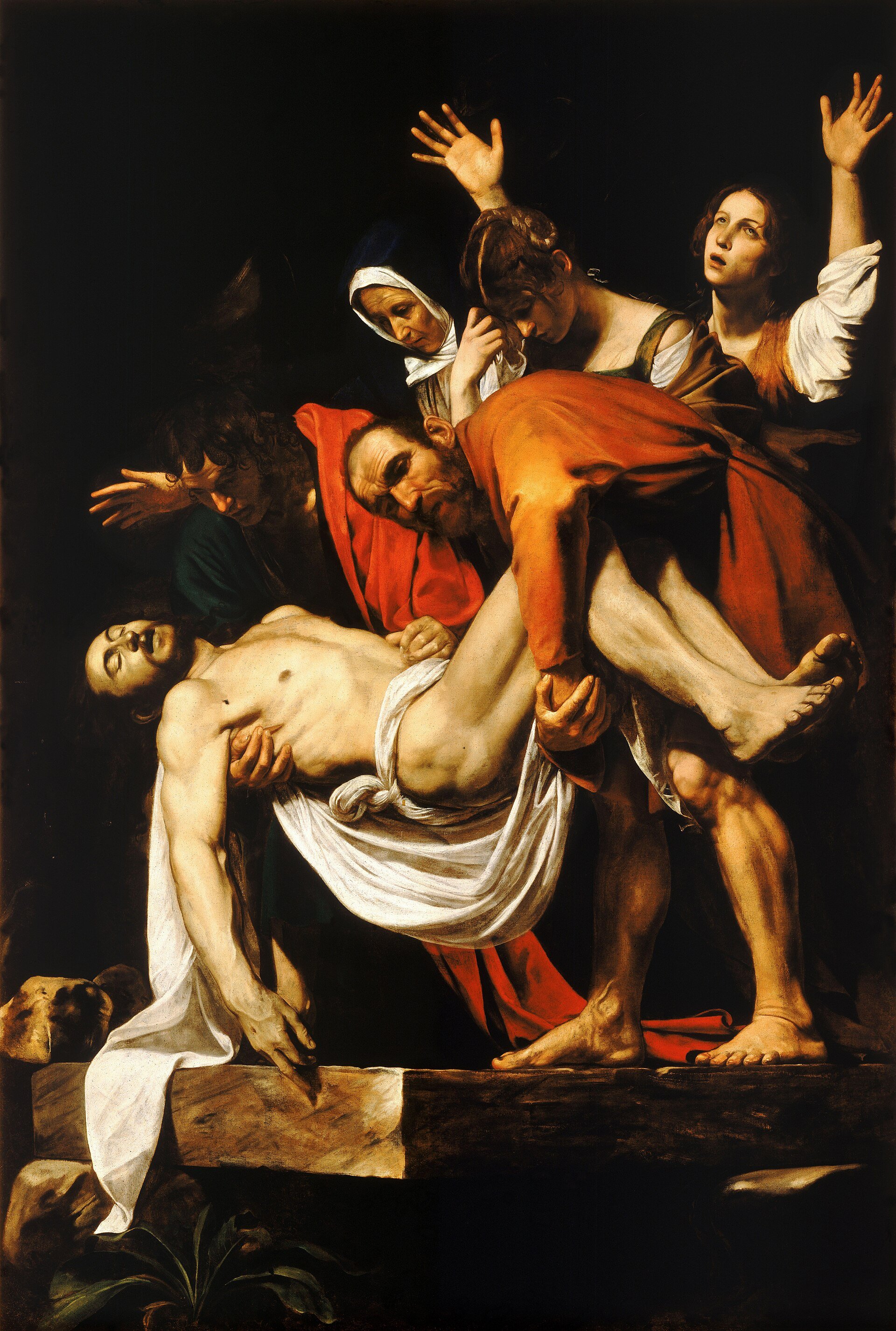 Painting of Deposition (Entombment of Christ) by Caravaggio, c. 1600-1604