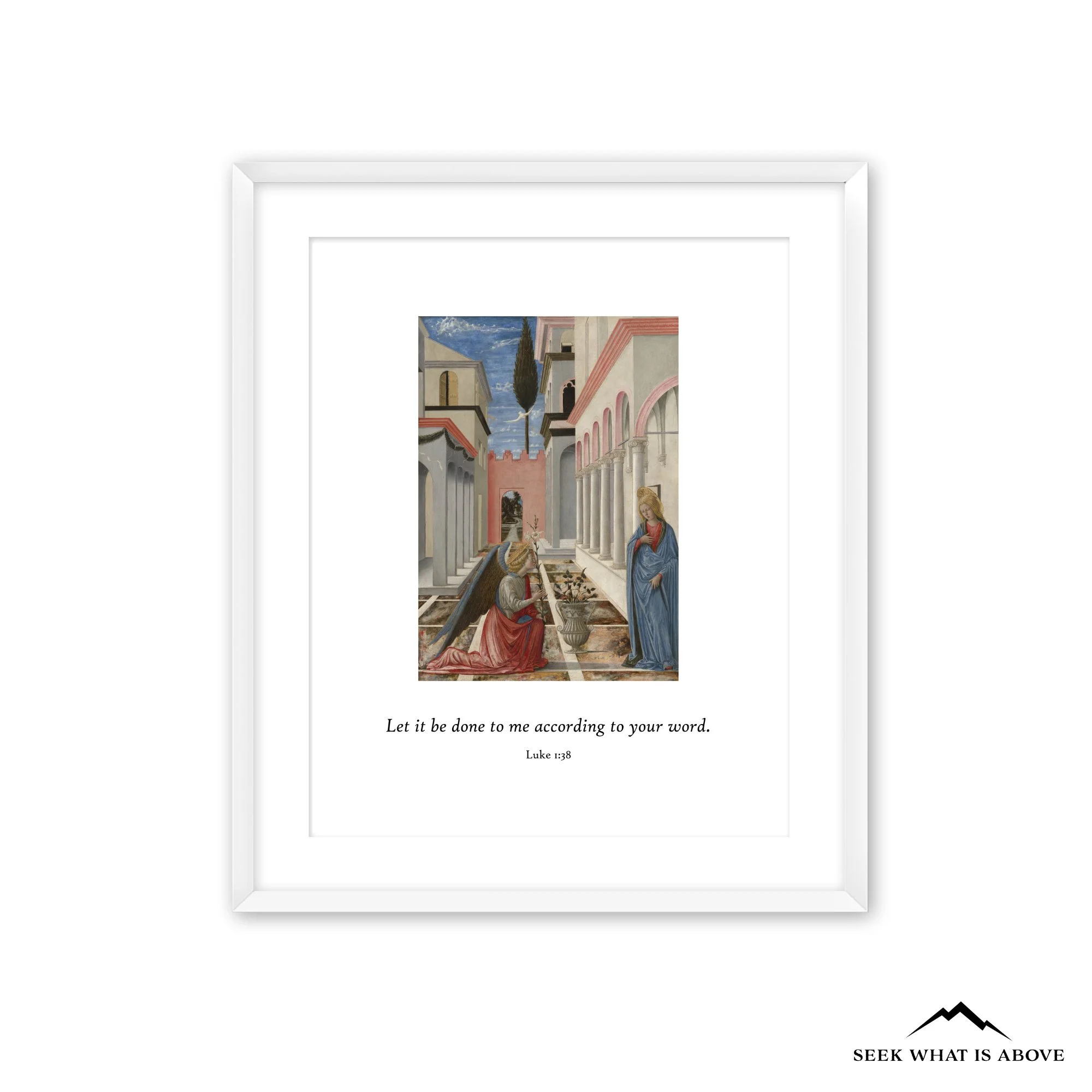 The Annunciation Fine Art Print - Catholic Wall Art from Seek What Is Above's online shop