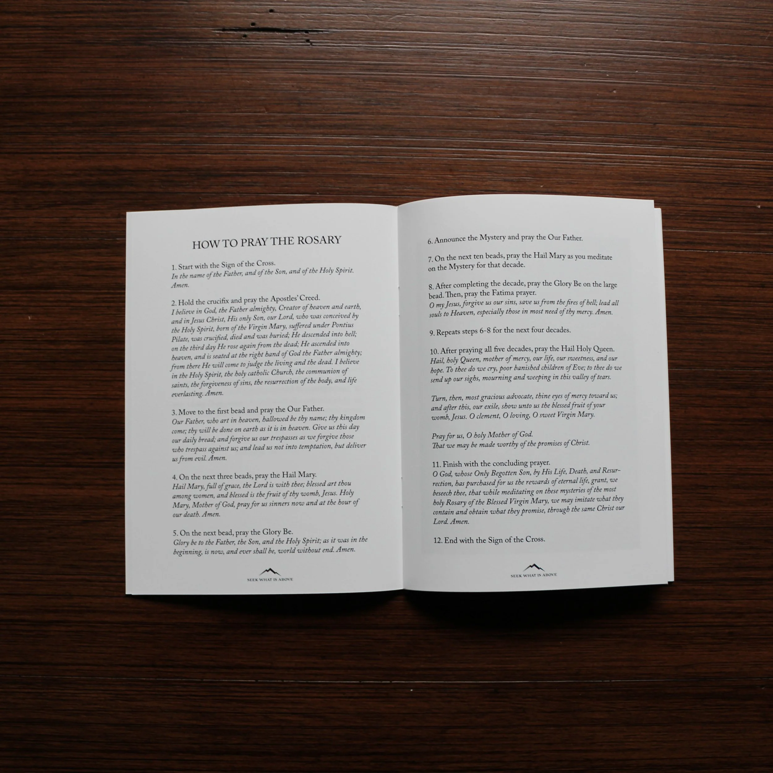 How to pray the Rosary step-by-step guide in Catholic prayer book