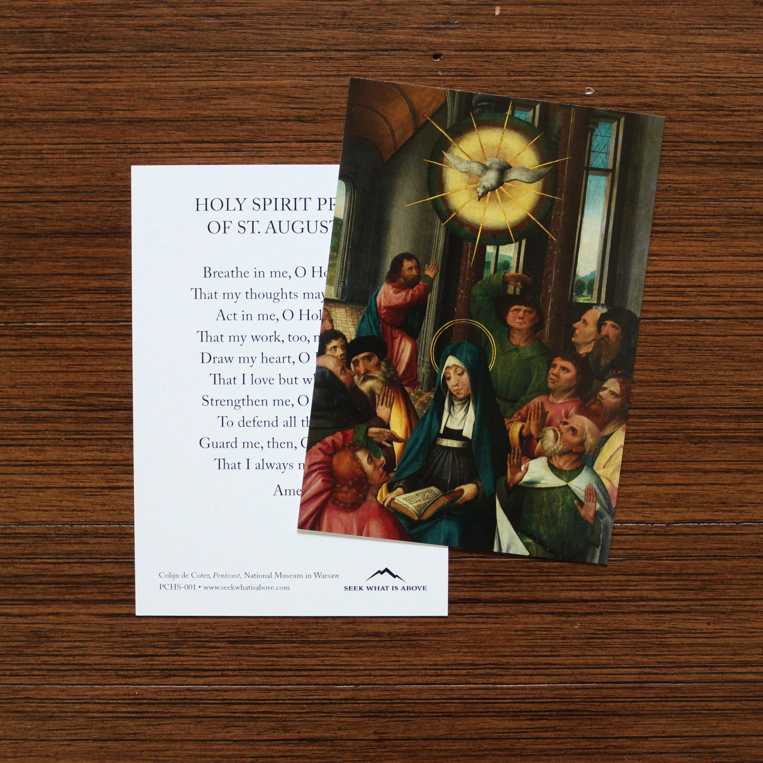 St. Augustine Holy Spirit Prayer Catholic prayer card