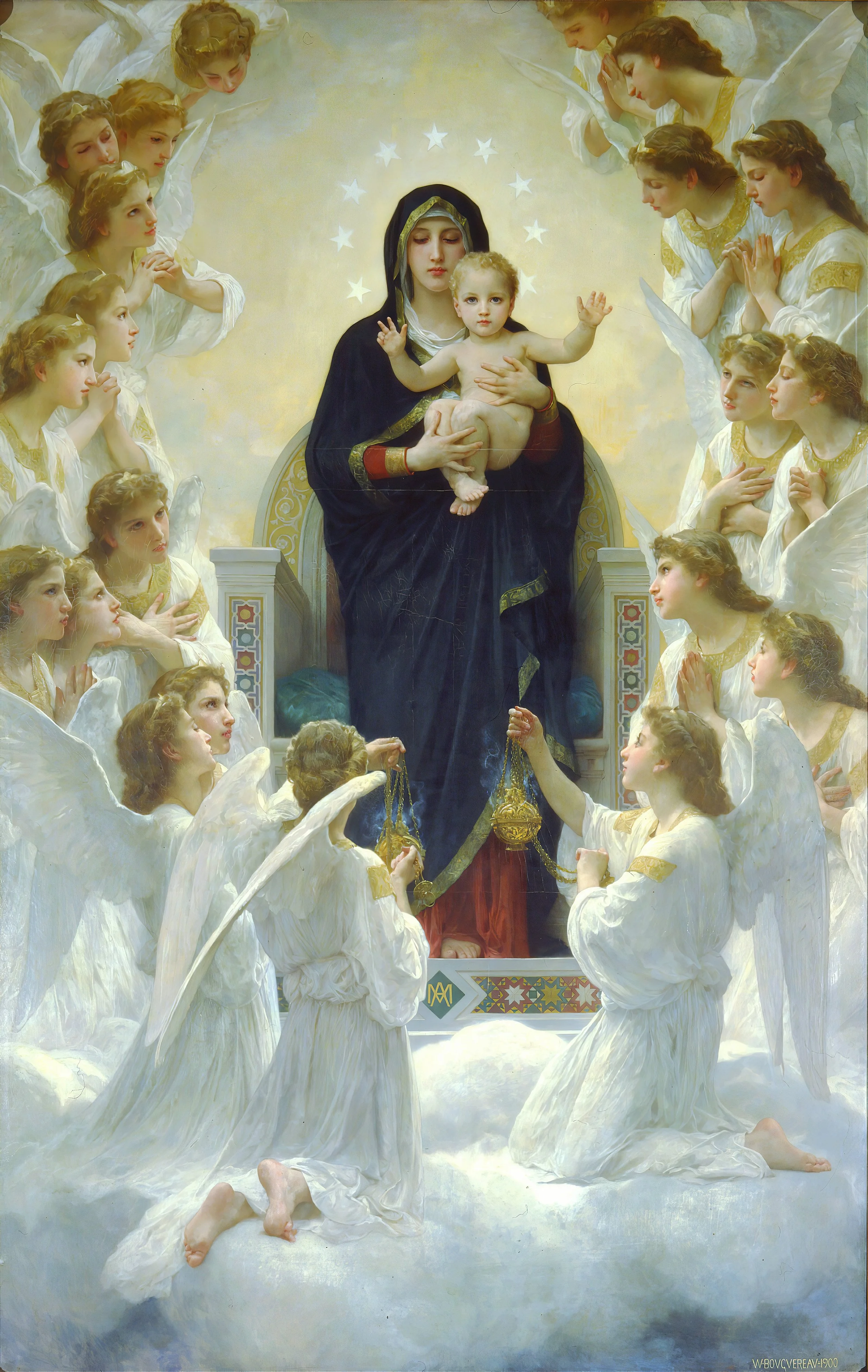 The Virgin with Angels by William Alolphe-Bouguereau