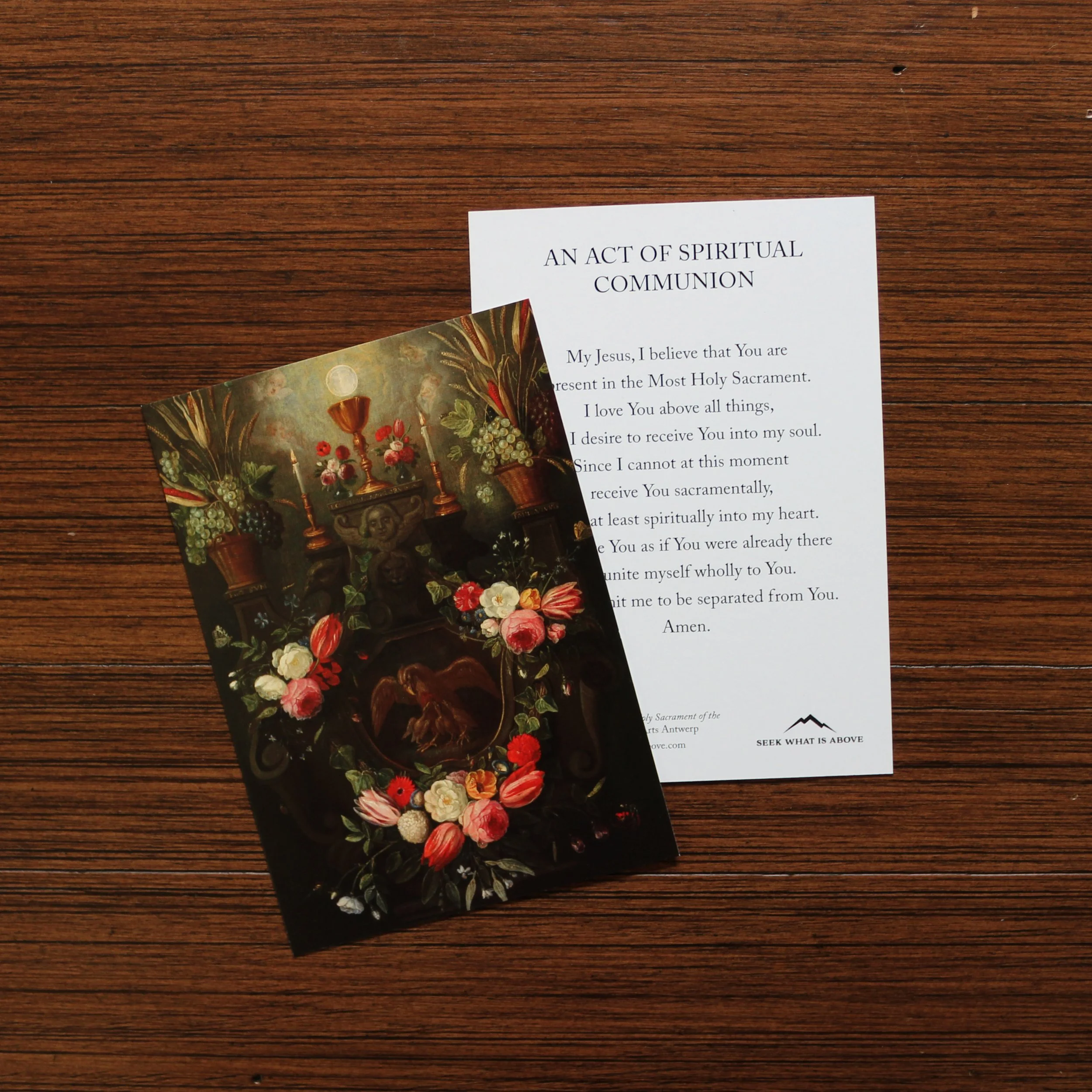 Catholic Spiritual Communion holy card