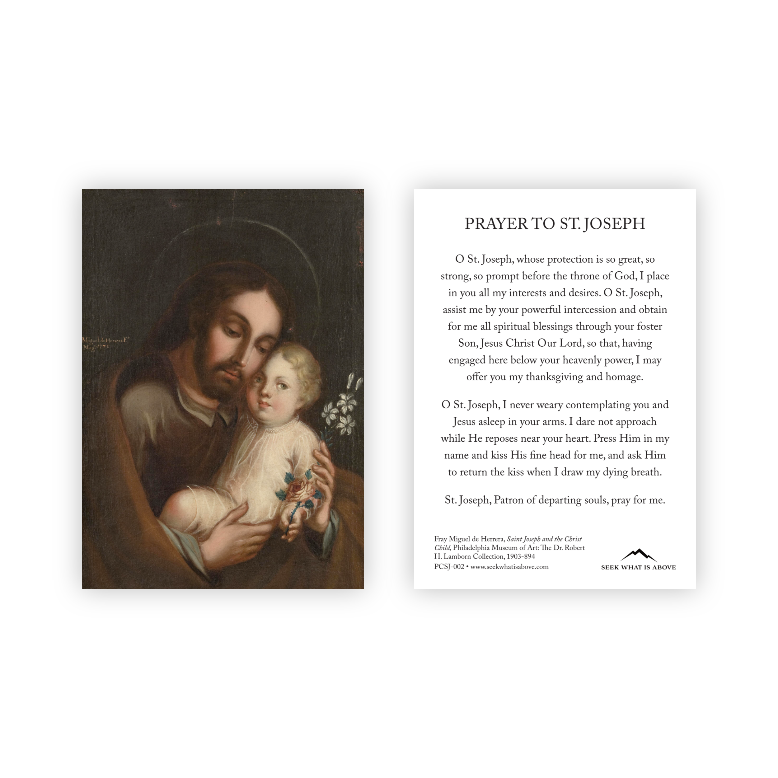 Prayer to St. Joseph | Catholic Prayer Card