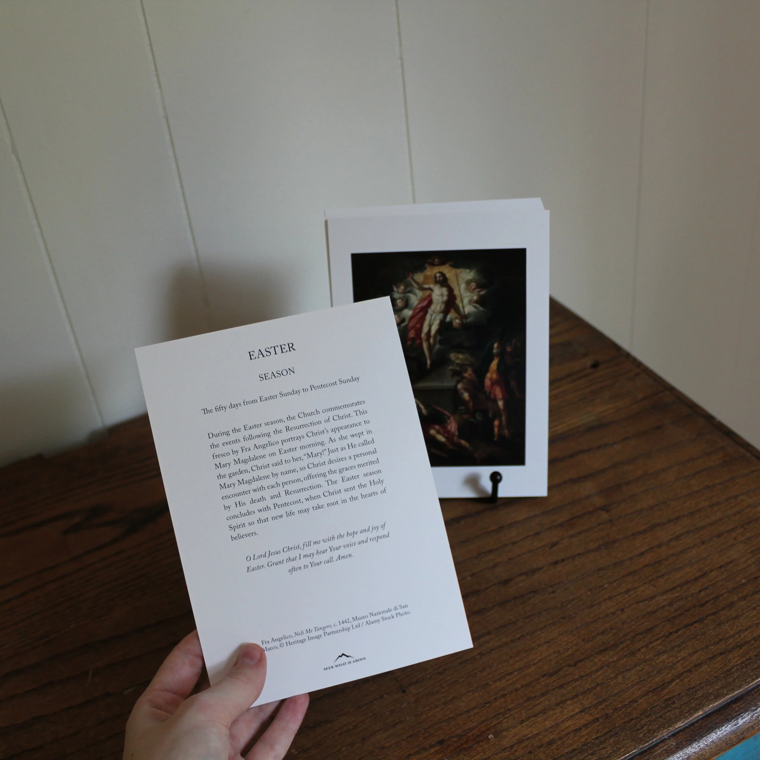 Sacred art card featuring a reflection for the Catholic liturgical year