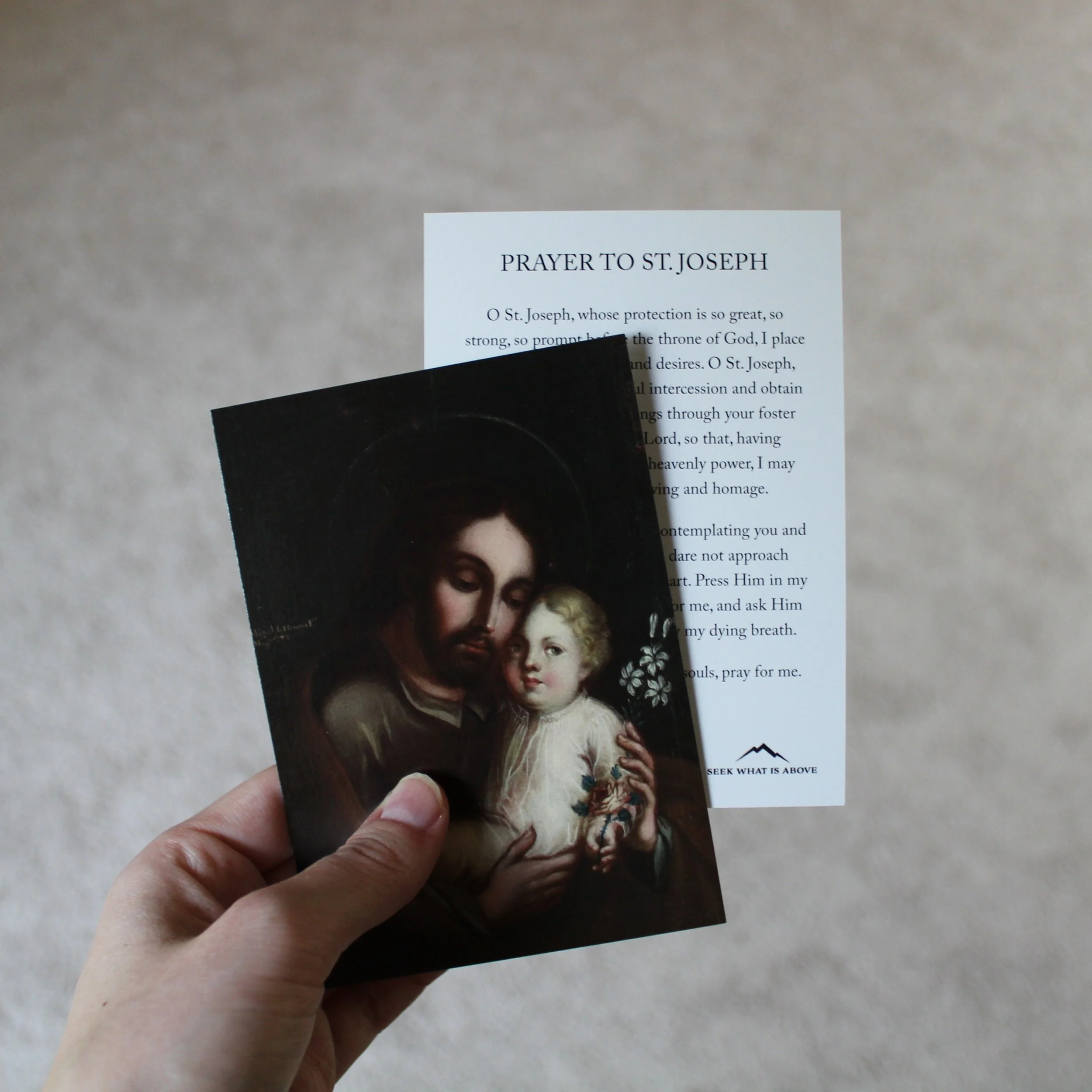 Catholic Prayer to St. Joseph holy card