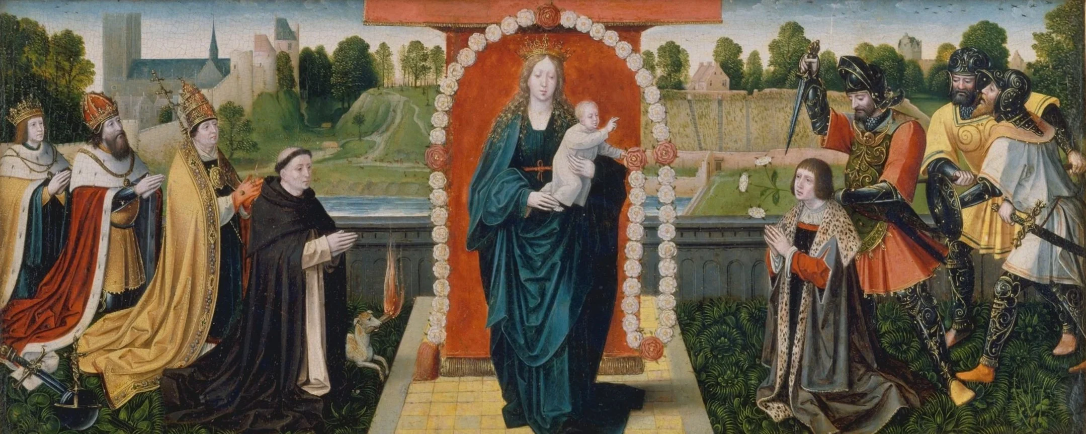 The Fifteen Mysteries and the Virgin of the Rosary (Detail)