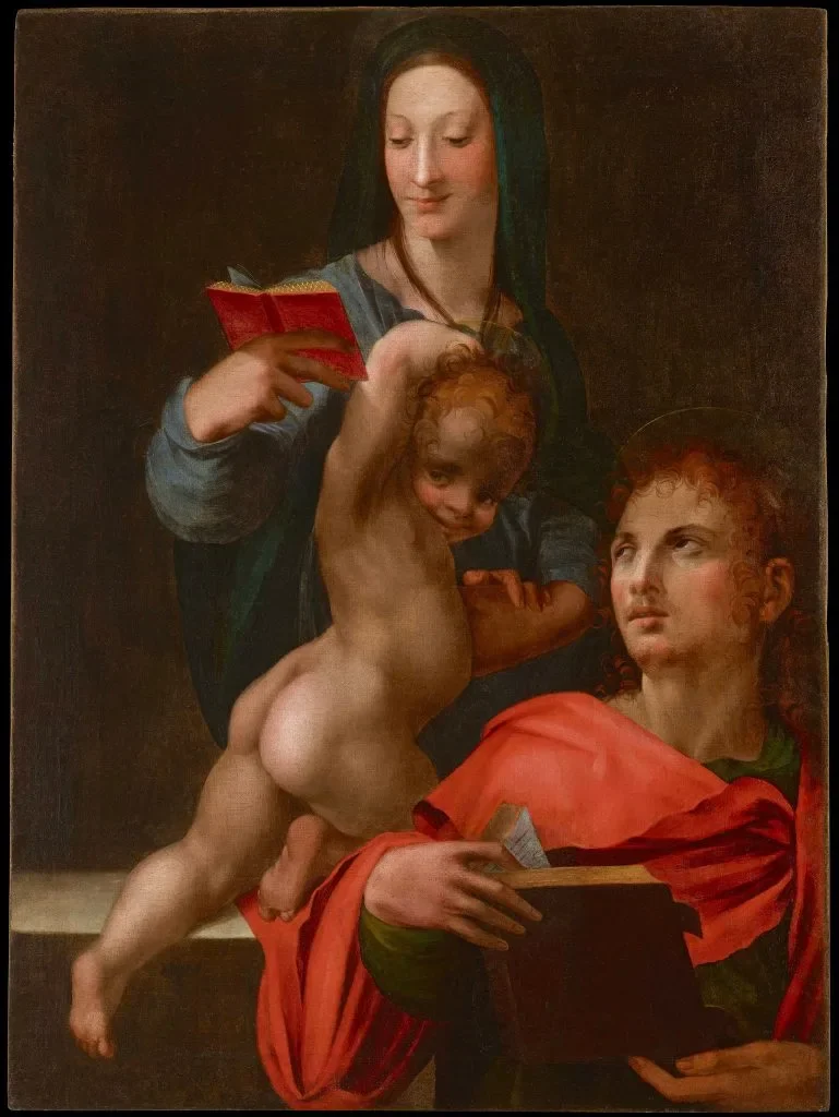 Painting of Madonna and Child with Saint John the Evangelist by Rosso Fiorentino, Courtesy The Metropolitan Museum of Art