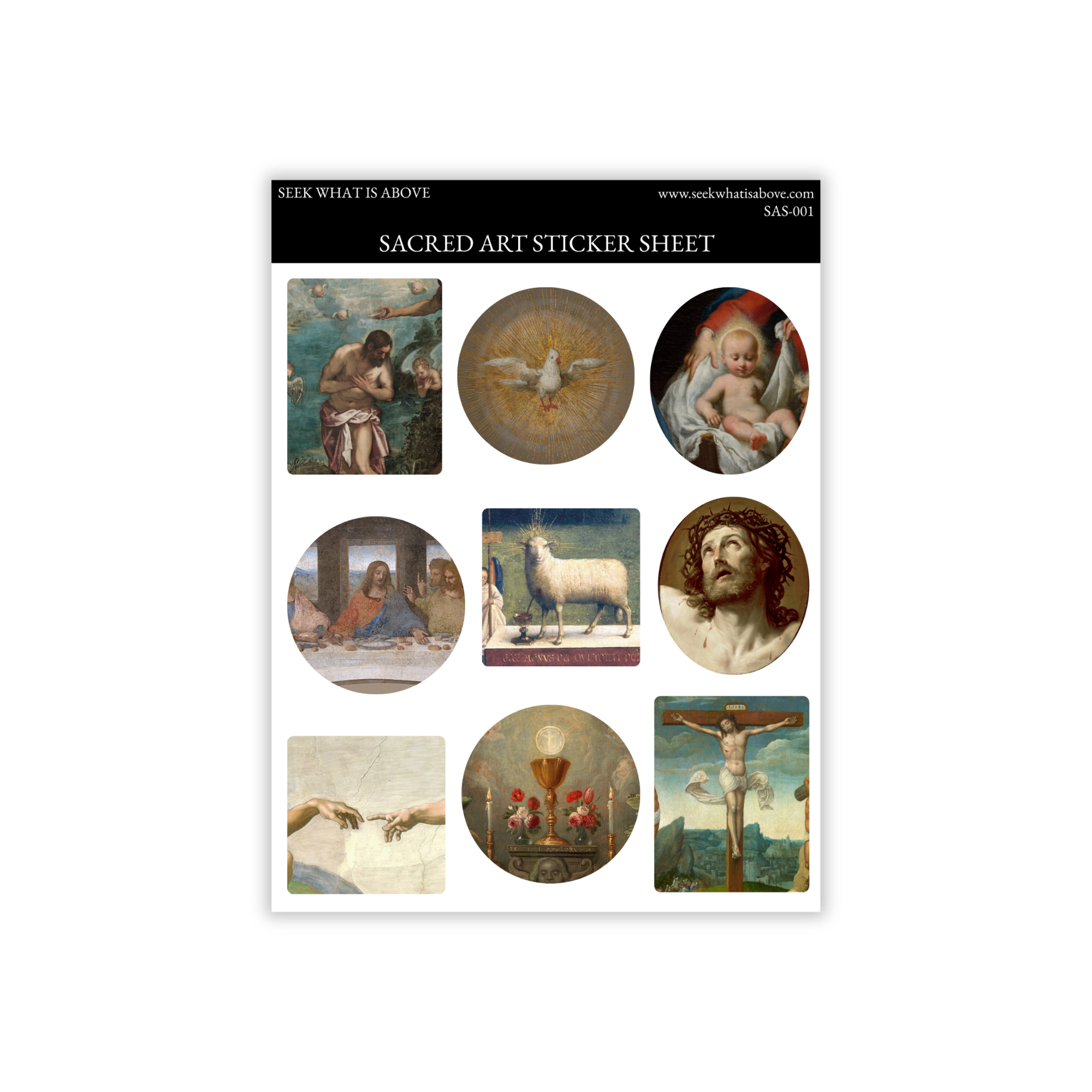 Sacred Art Sticker Sheet | Catholic Stickers