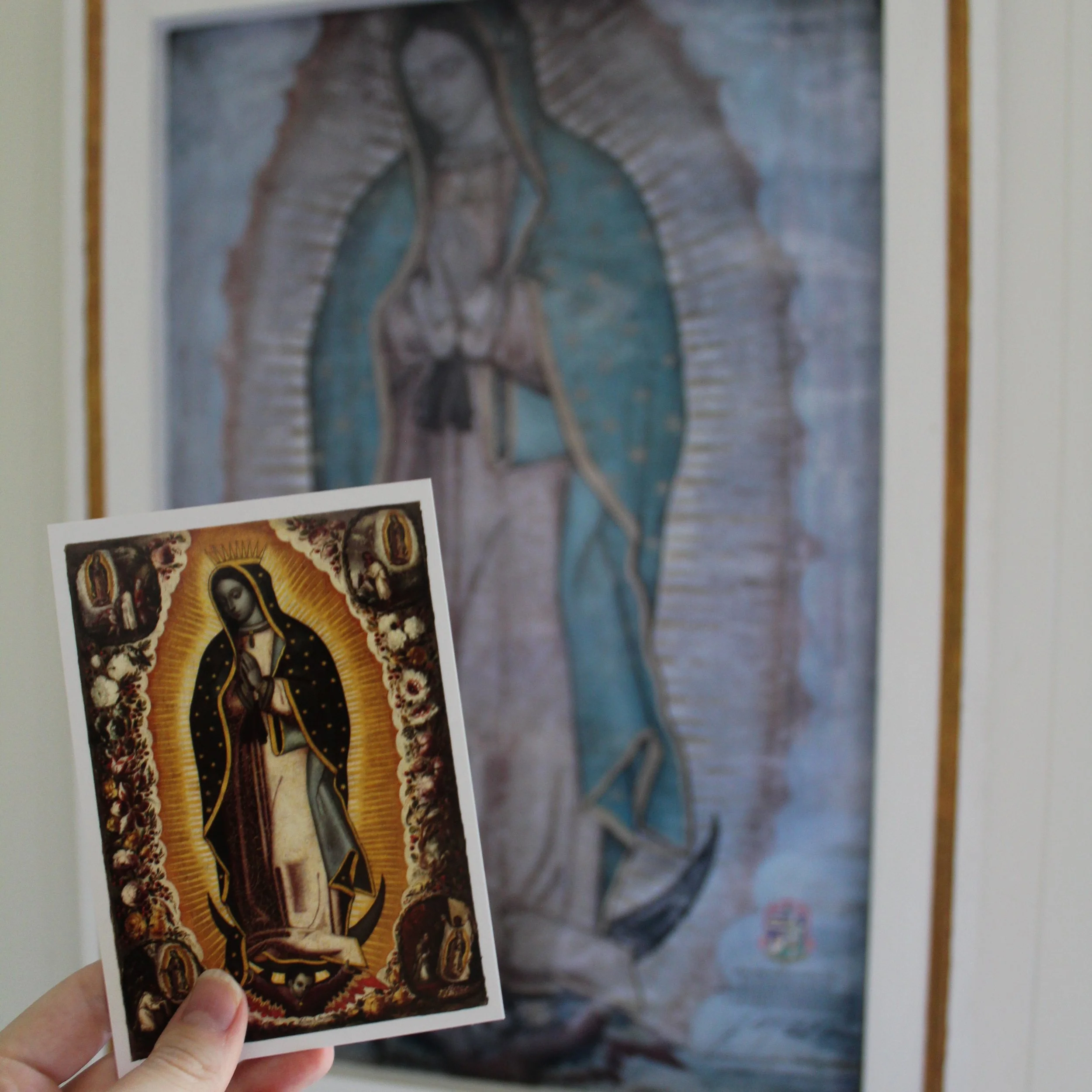 English Prayer to Our Lady of Guadalupe Catholic holy card