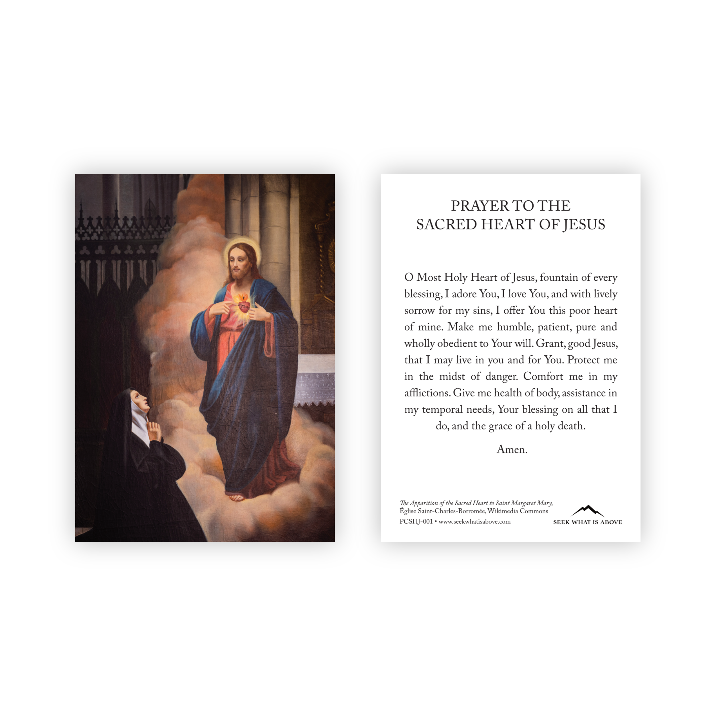 Prayer to the Sacred Heart of Jesus | Catholic Prayer Card