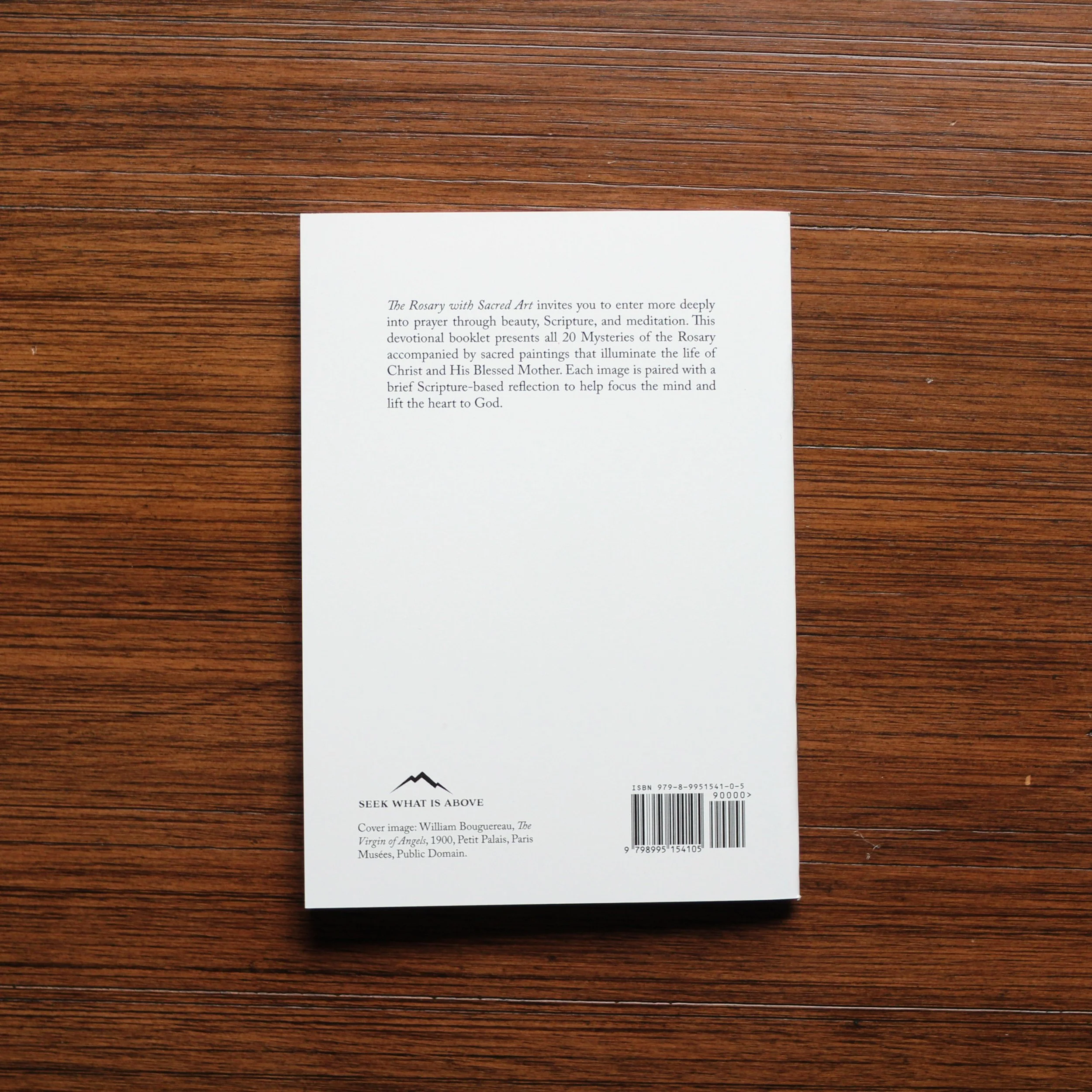 Catholic Rosary booklet The Rosary with Sacred Art back cover