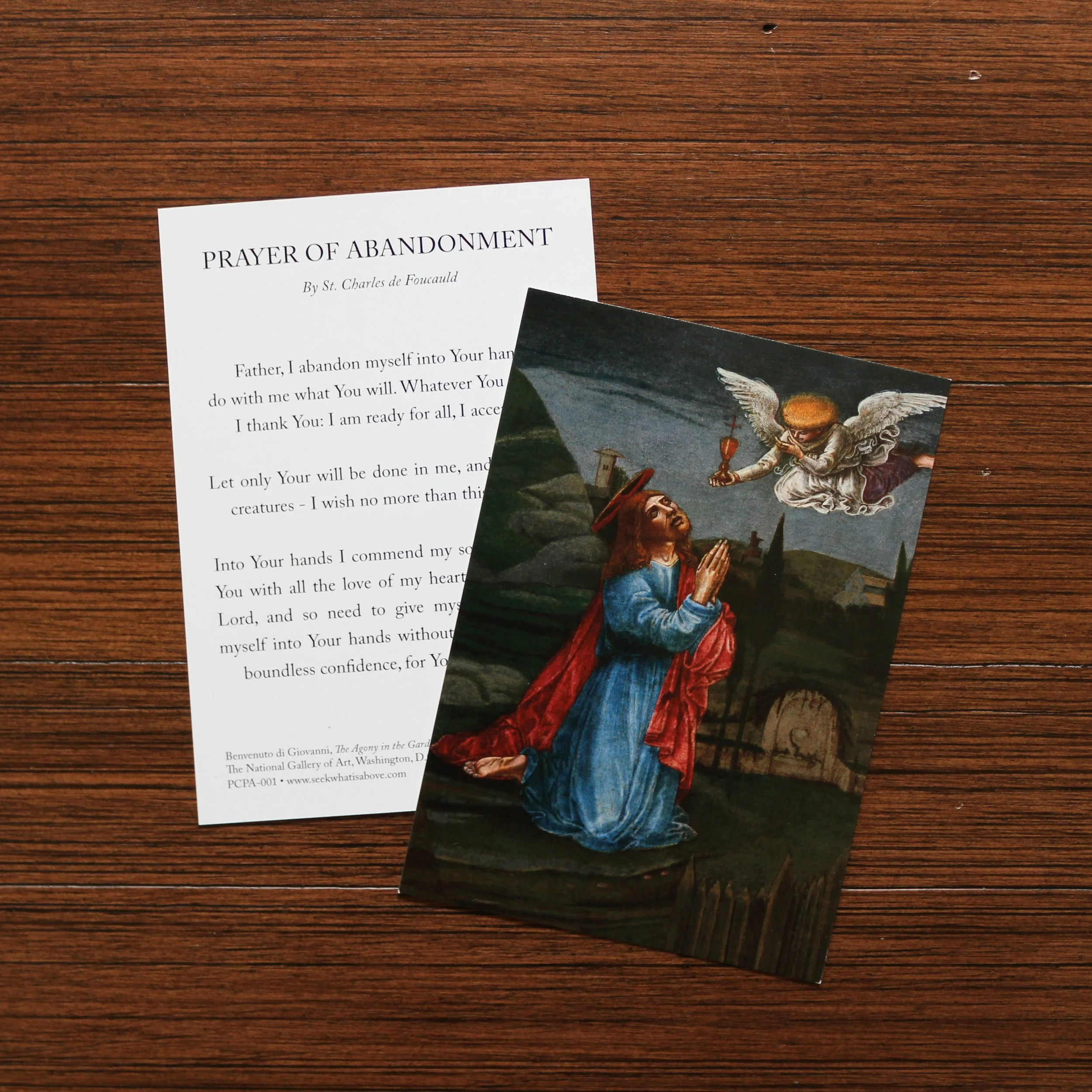 St. Charles de Foucauld's Prayer of Abandonment Catholic prayer card
