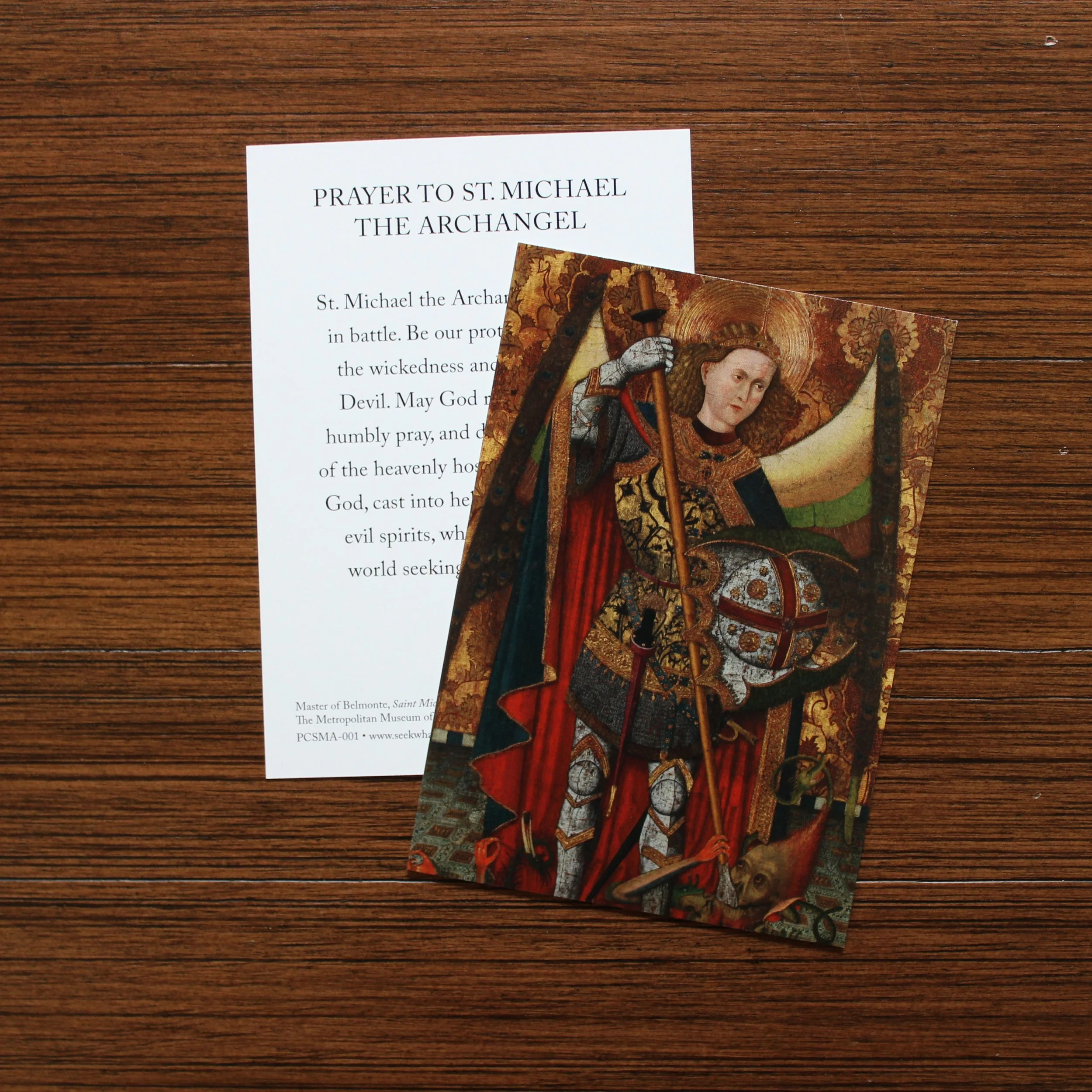 Prayer to St. Michael the Archangel Catholic prayer card