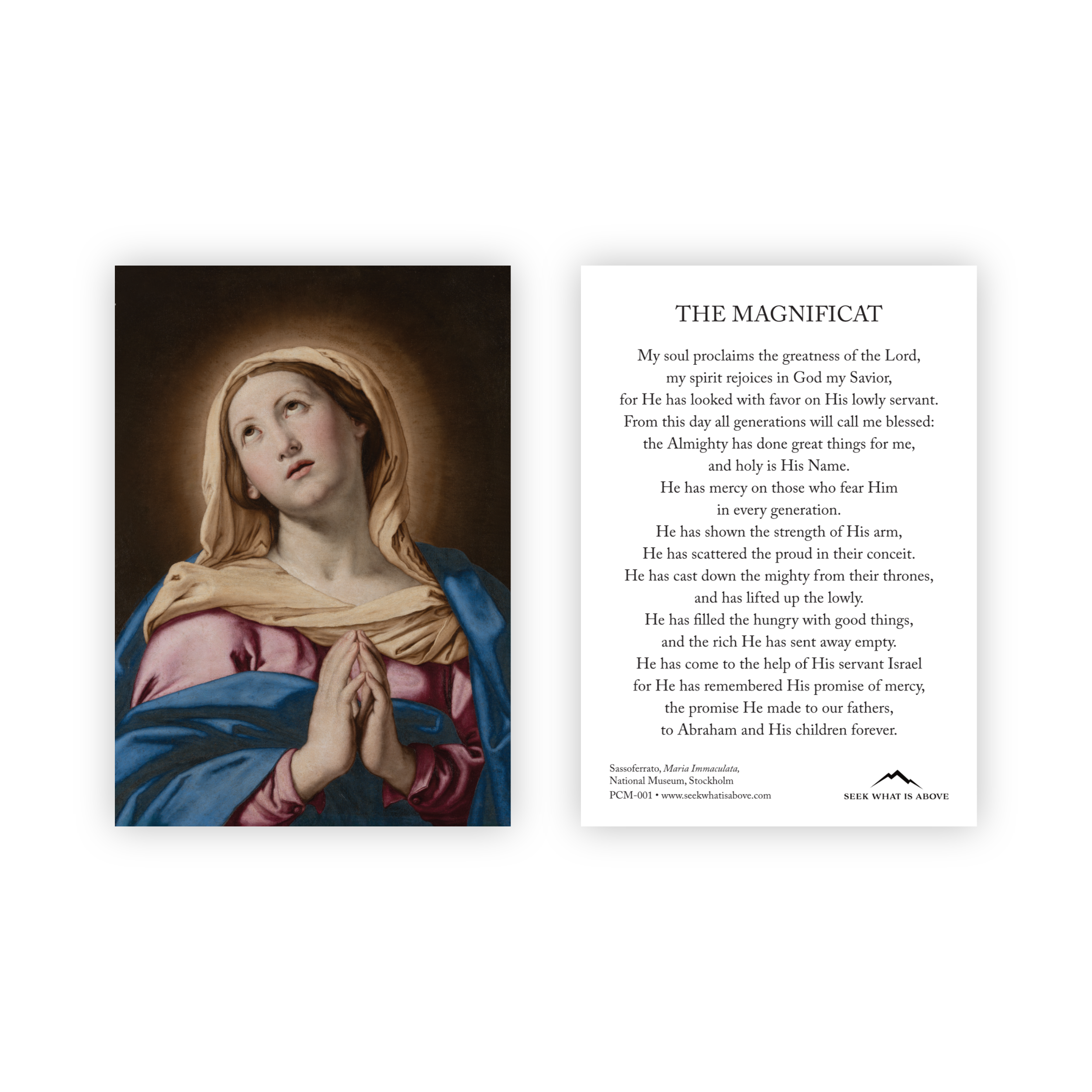The Magnificat | Catholic Prayer Card