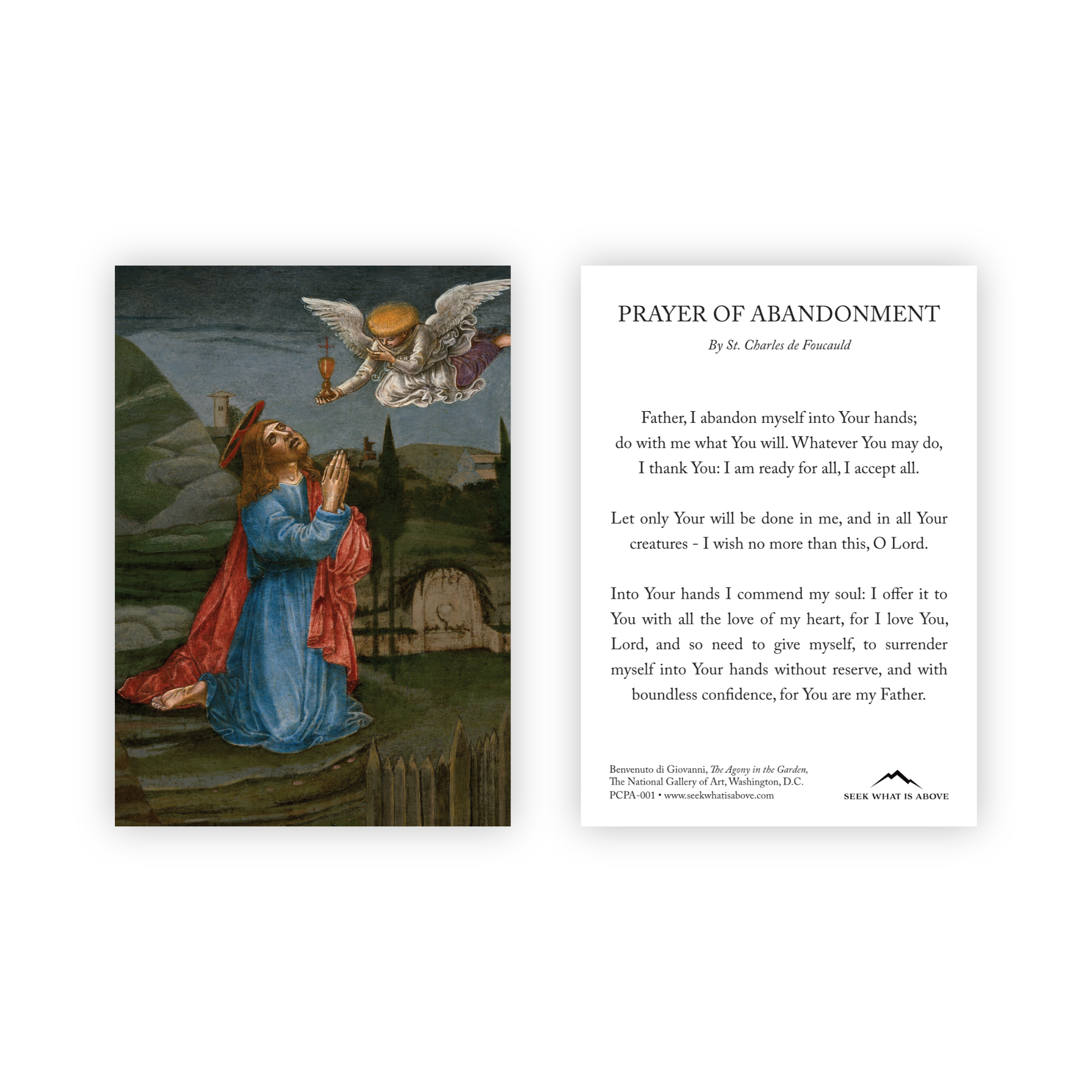 Prayer of Abandonment by St. Charles de Foucauld | Catholic Prayer Card