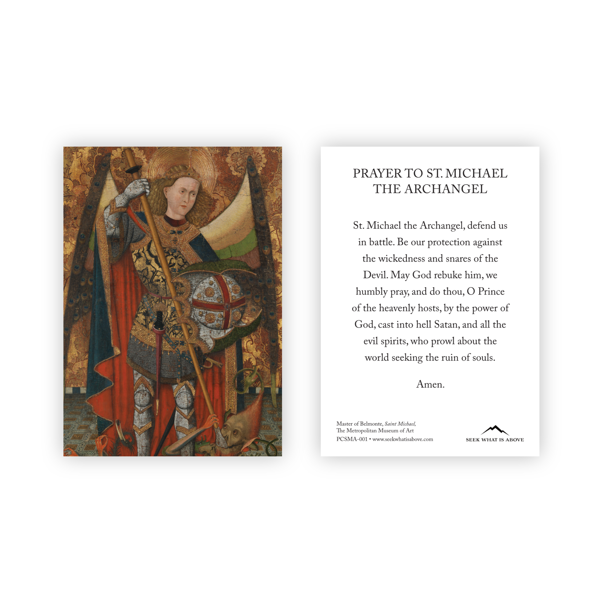 Prayer to St. Michael the Archangel | Catholic Prayer Card