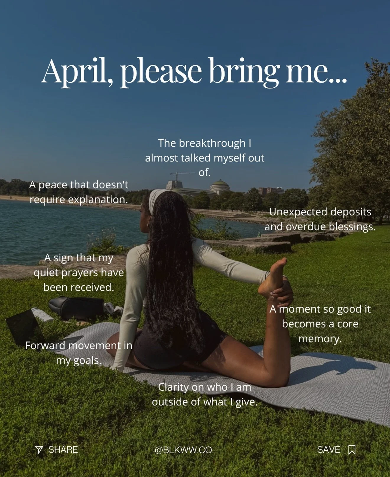 There are 10 more days left in April and imma need a little bit more from it before we head into May! What is something that you want to receive before this month ends?

#blackgirlmanifestation #blackwellness #blackgirlmagic