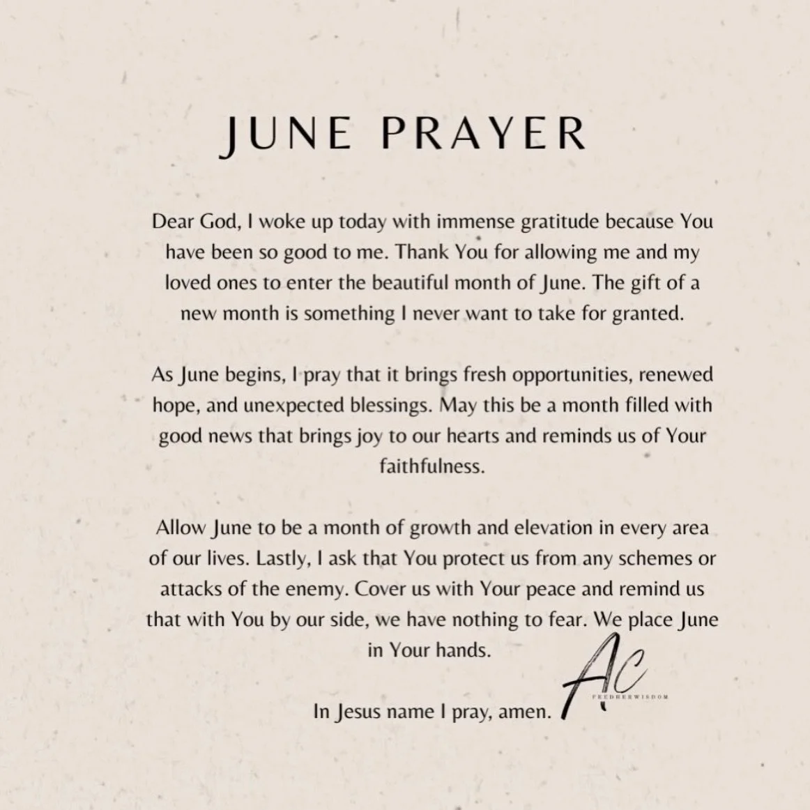 A well needed June prayer thank you @feedherwisdom
