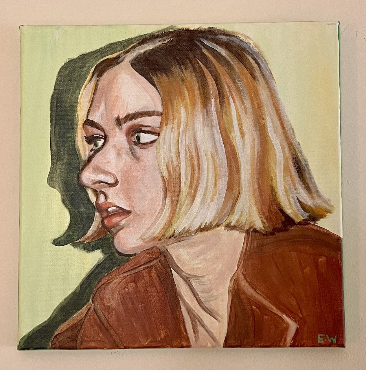 Blunt Bob, acrylic on canvas, 12" x 12"