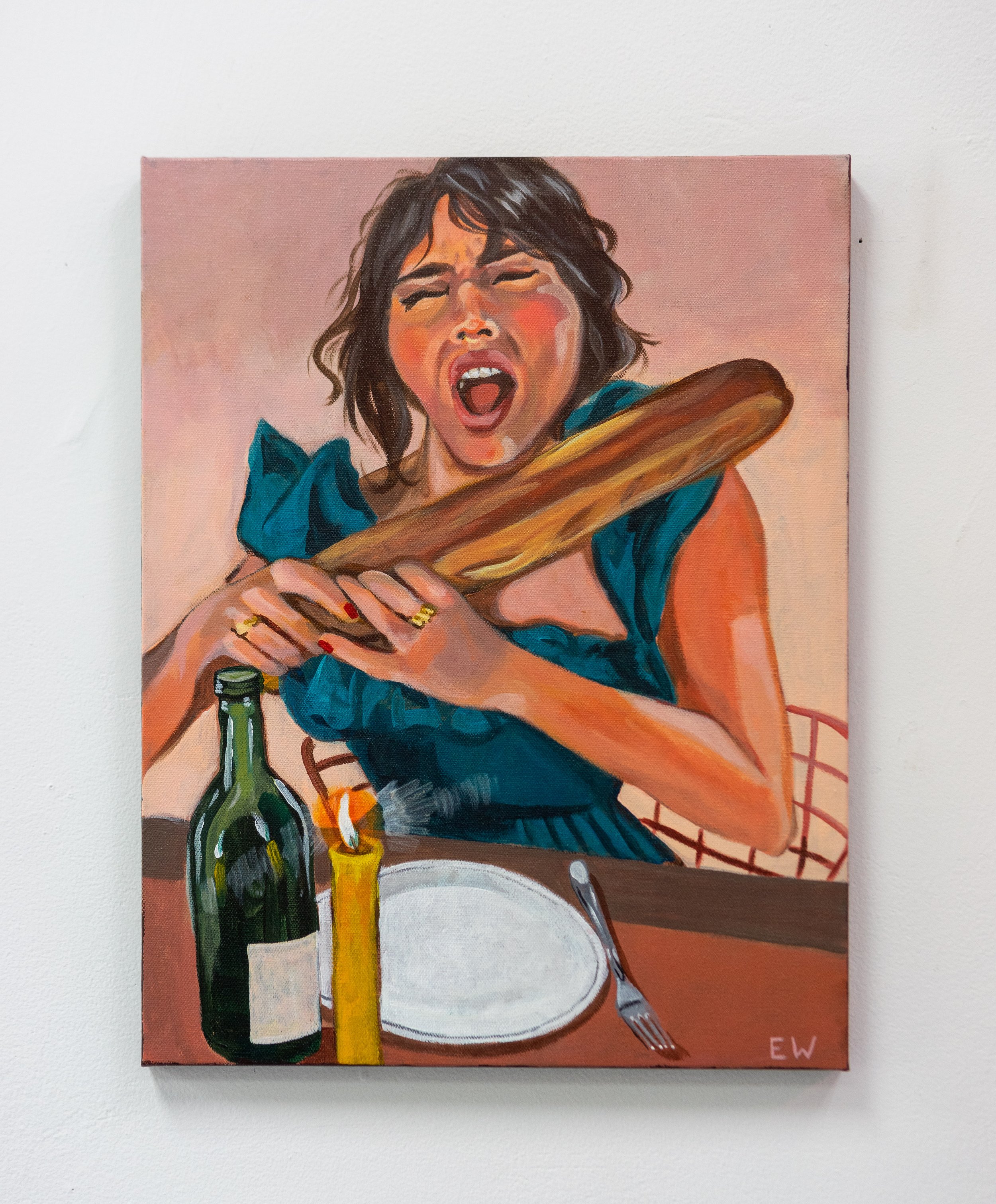 Emily At A Party, acrylic on canvas, 18" x 14"