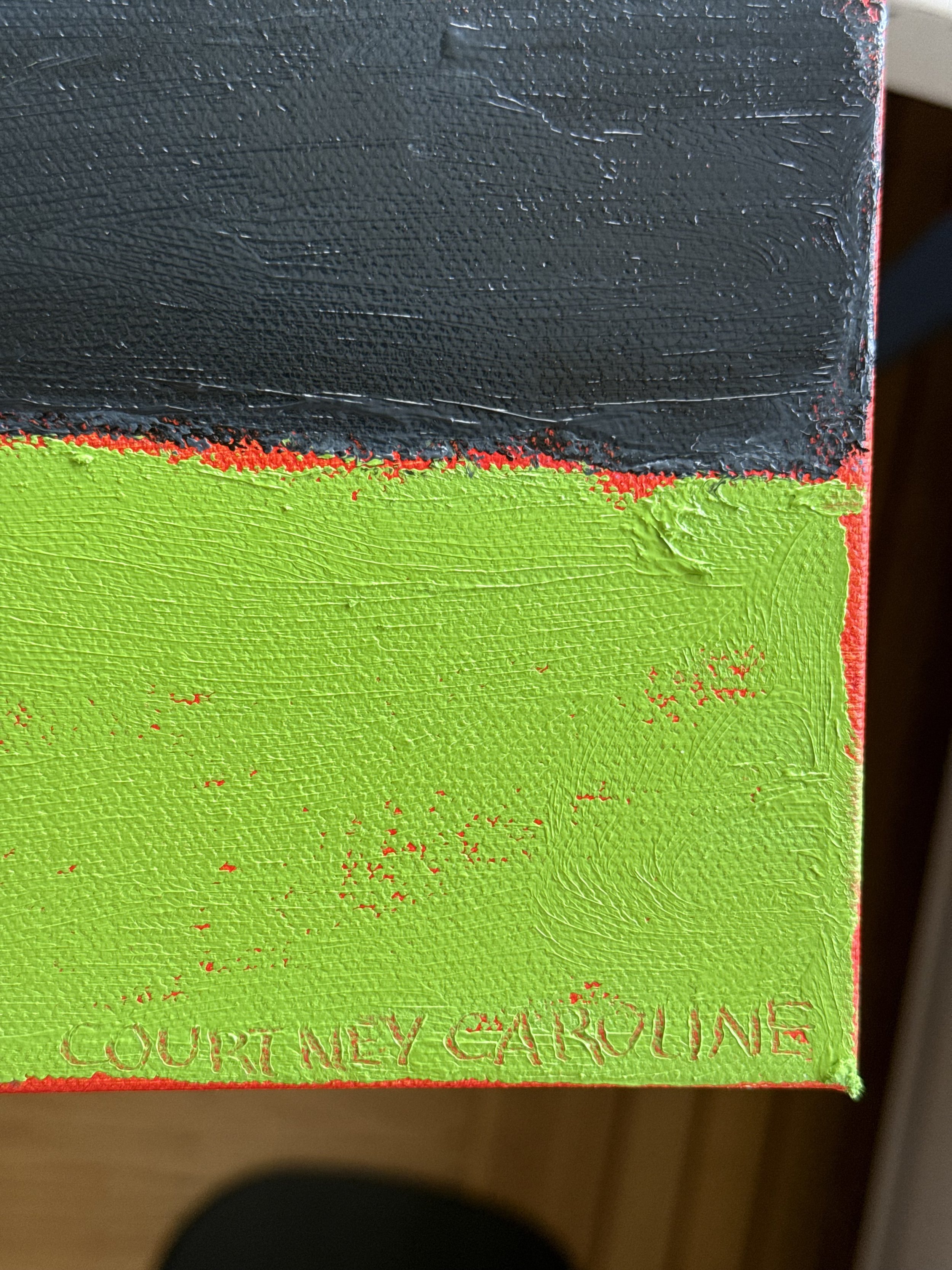 Rummo pasta bag painting with bold colors and expressive strokes, created in acrylic and oil on canvas by Courtney Caroline.