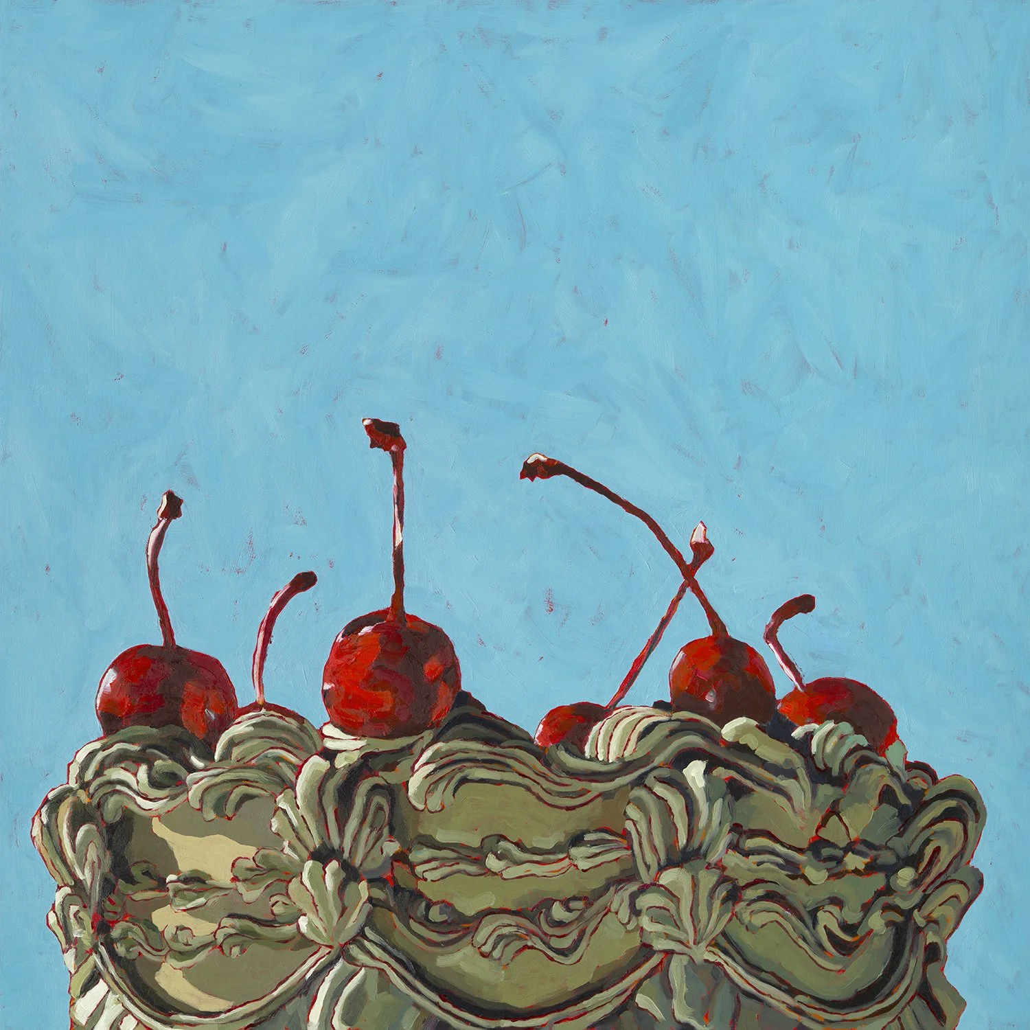 A Cherry On Top I 30 x 30 “ | Acrylic & Oil on canvas | Available