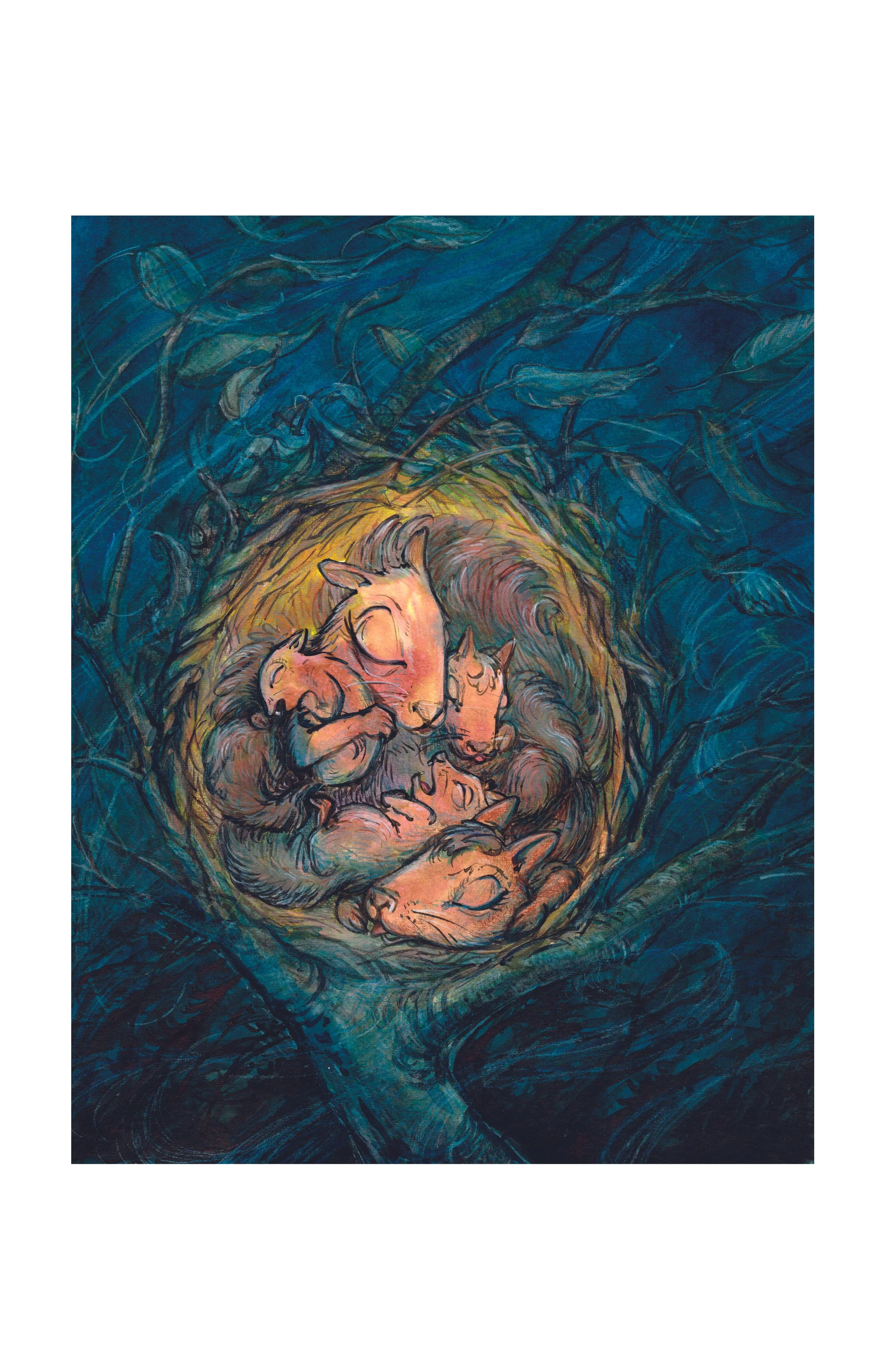 Squirrel Snuggle Art Print
