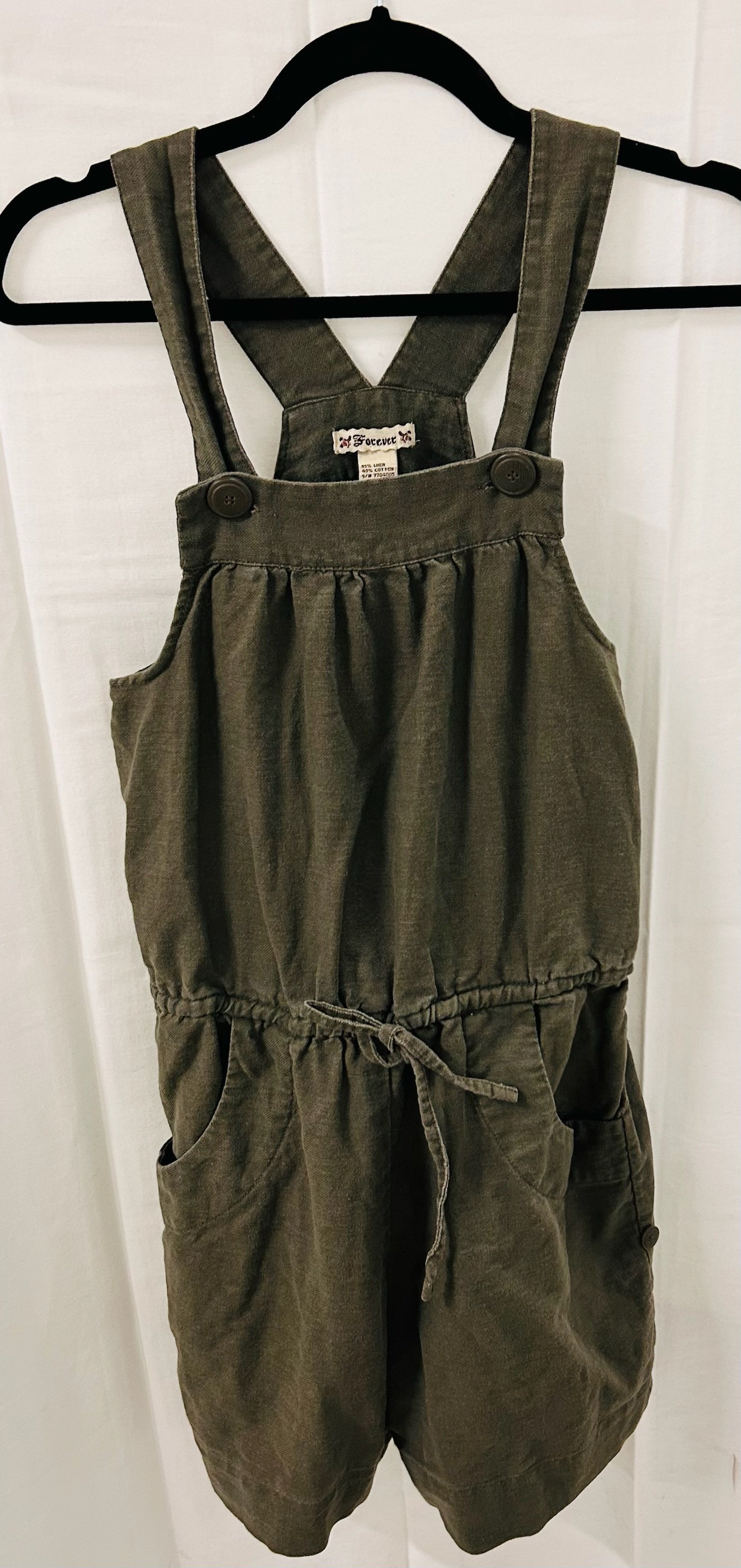 BX2 #25_Forever 21 Green Overall Shorts_Size S