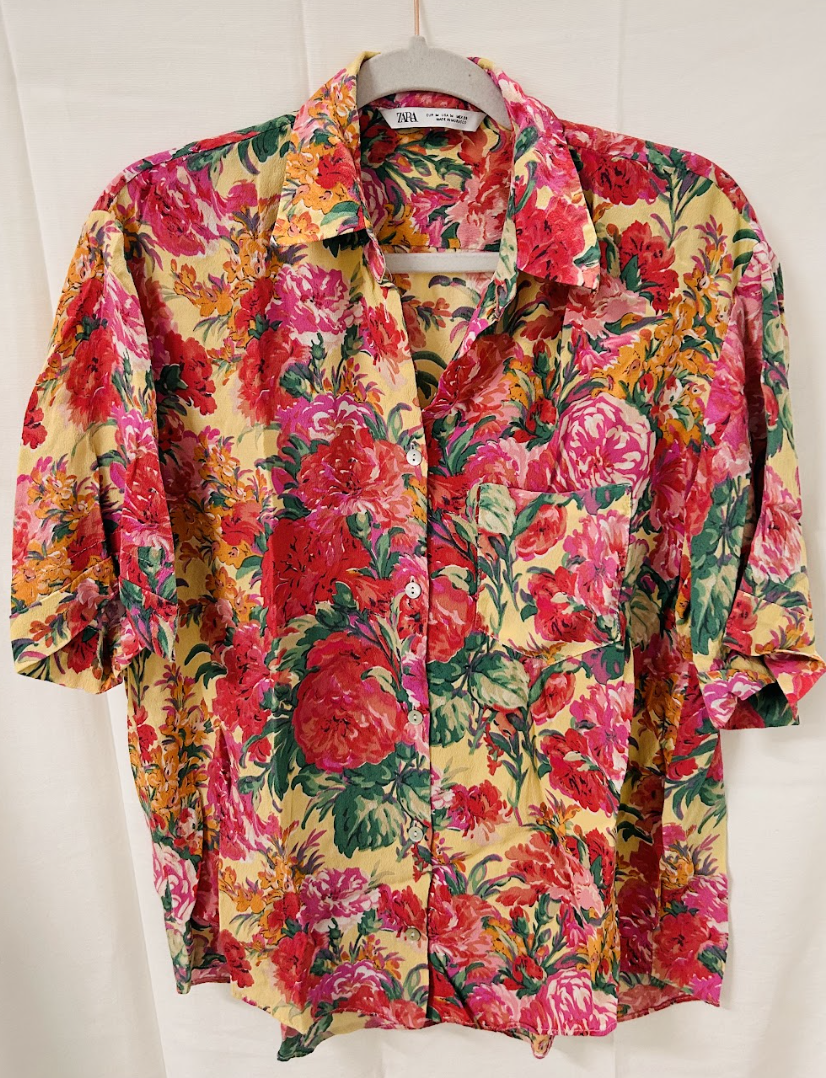 BX2 #13_Zara Flowered Shirt_Size M