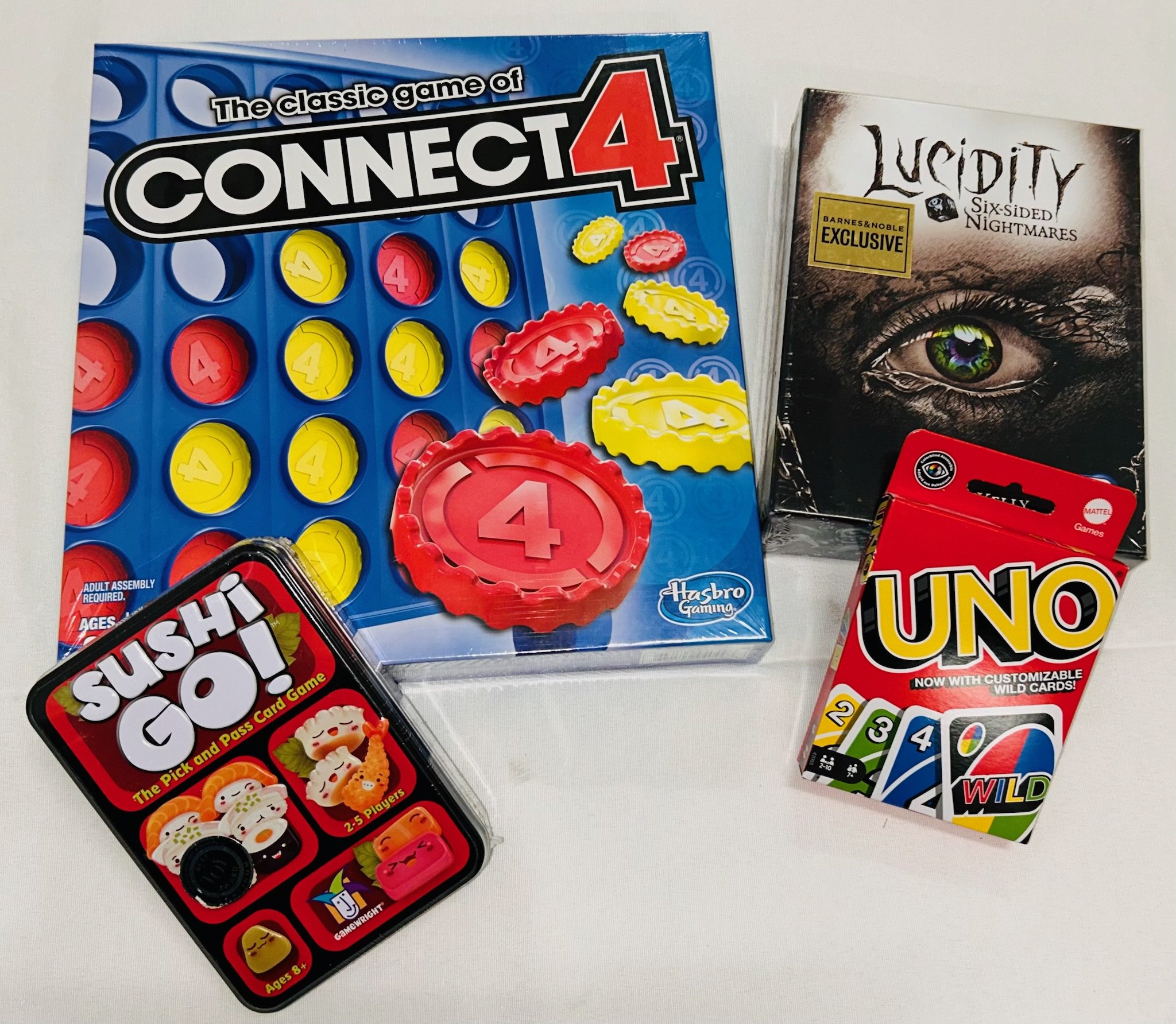 KD #3_Kids Bundle (Connect 4, Sushi Go, Uno, Lucidity)