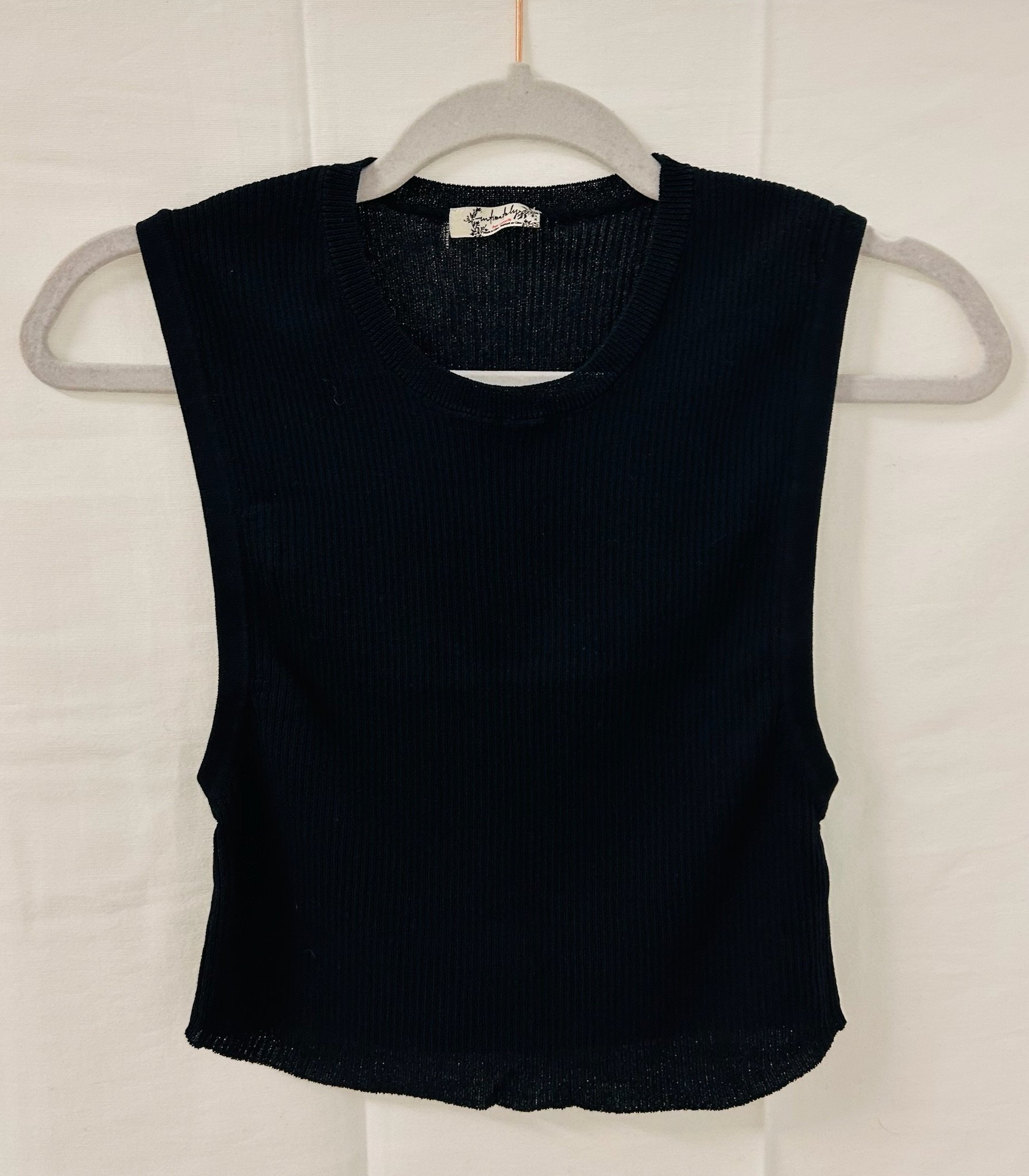 BX2 #26_Free People Black Knit Tank_Size M