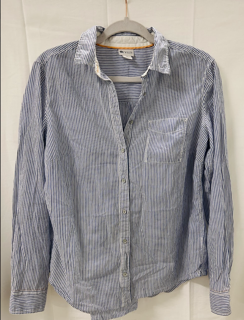 BX2 #19_Stylus Blue Striped Button Down_Size M