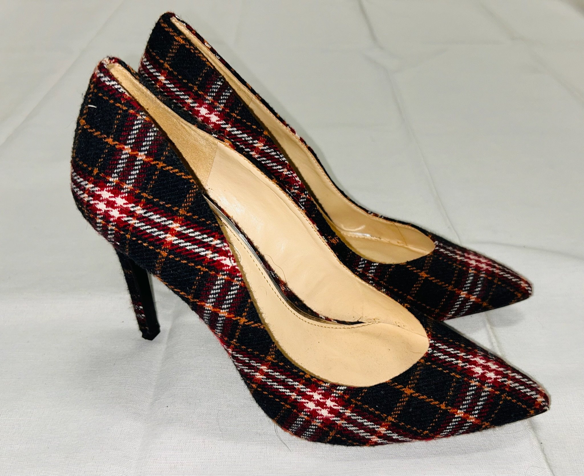 SH #7_Jessica Simpson Plaid Heels_Women Size 8.5