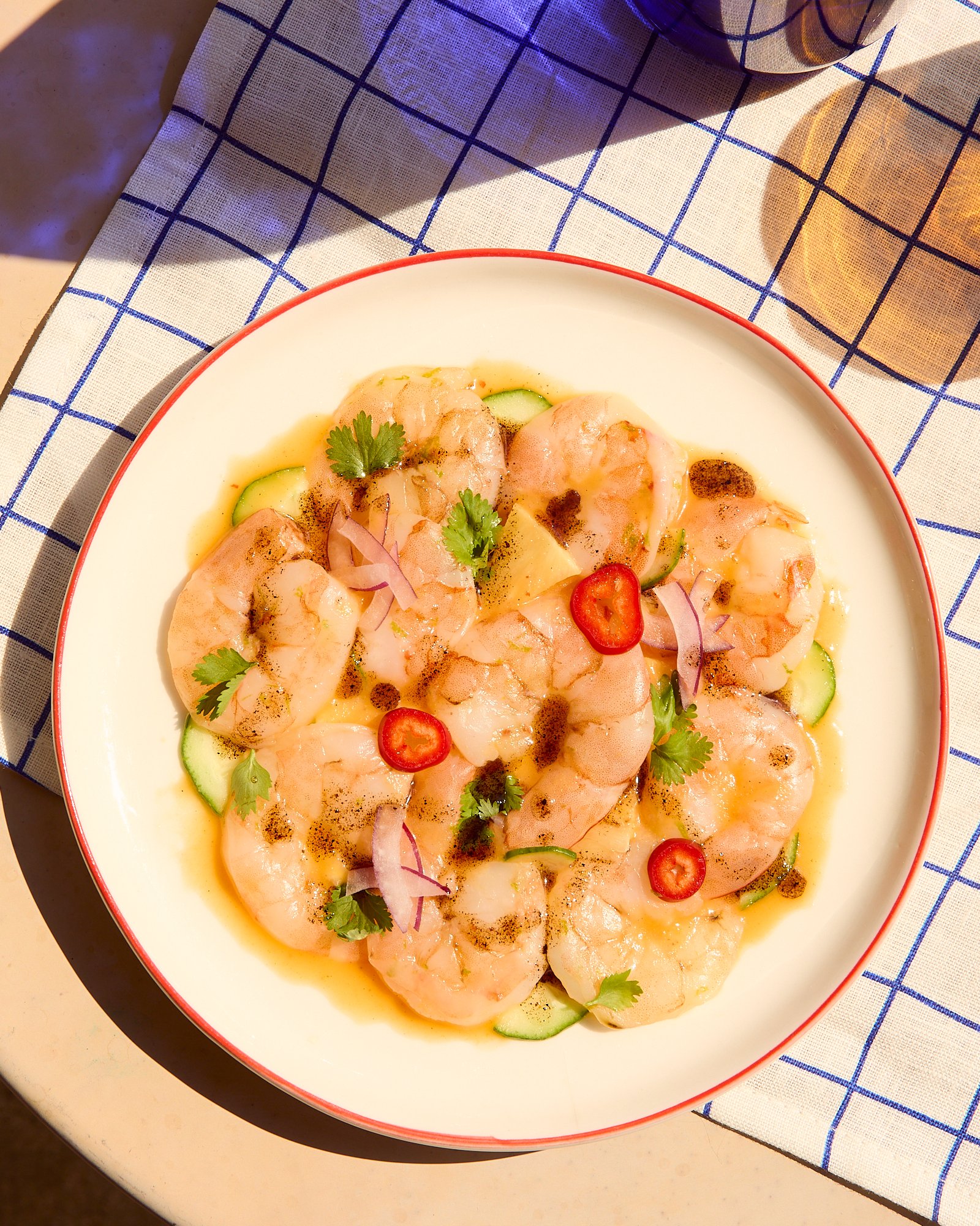 shrimp-ceviche-aguachile-orange-checker-pattern-modern-sunny.jpg