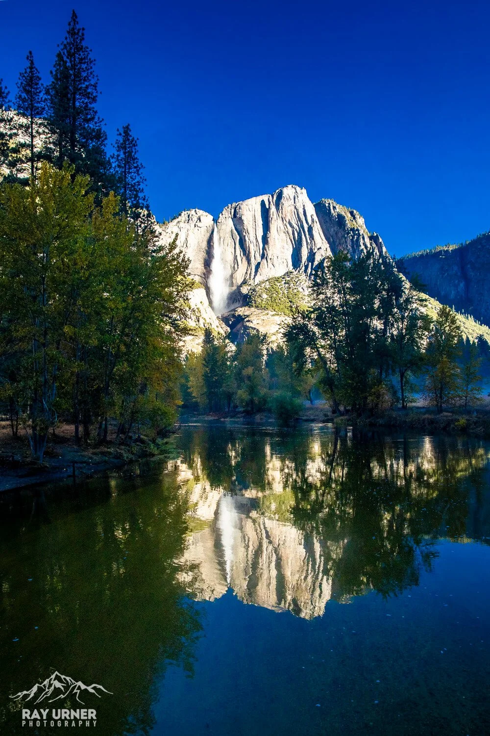 Yosemite National Park in California - Yosemite Falls from Swinging Bridge
